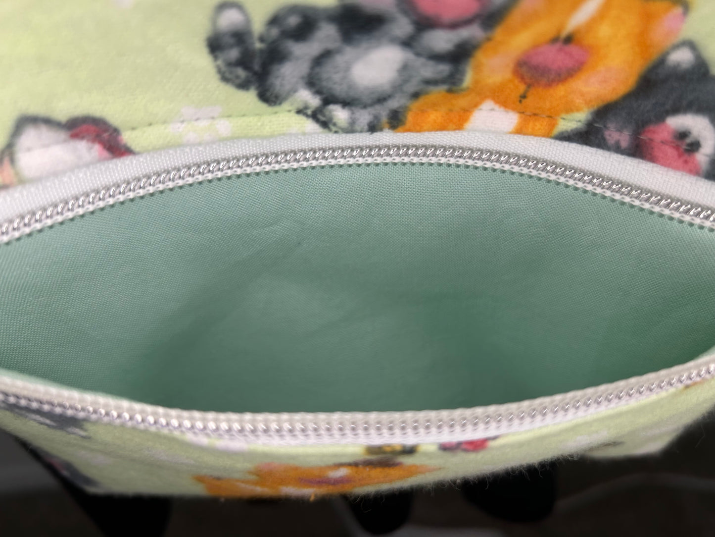Handmade Flannel Kitty Buggy Sling Bag