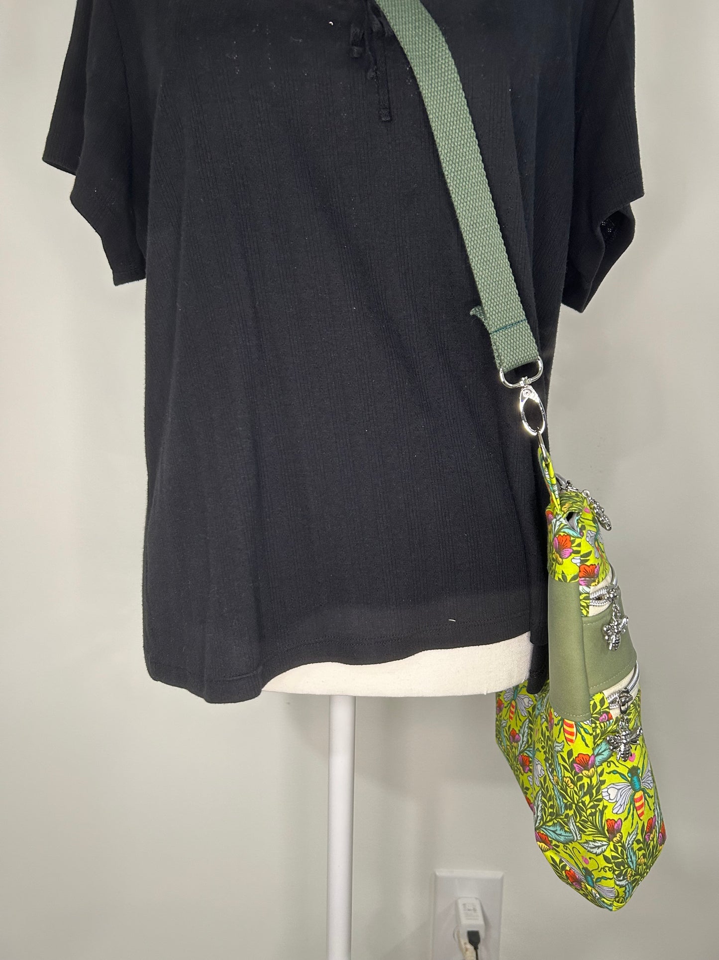 Bee Nice Triple Zip Crossbody or Shoulder Bag