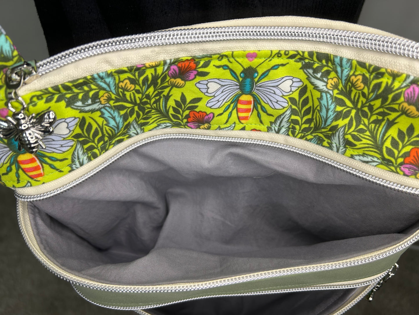 Bee Nice Triple Zip Crossbody or Shoulder Bag