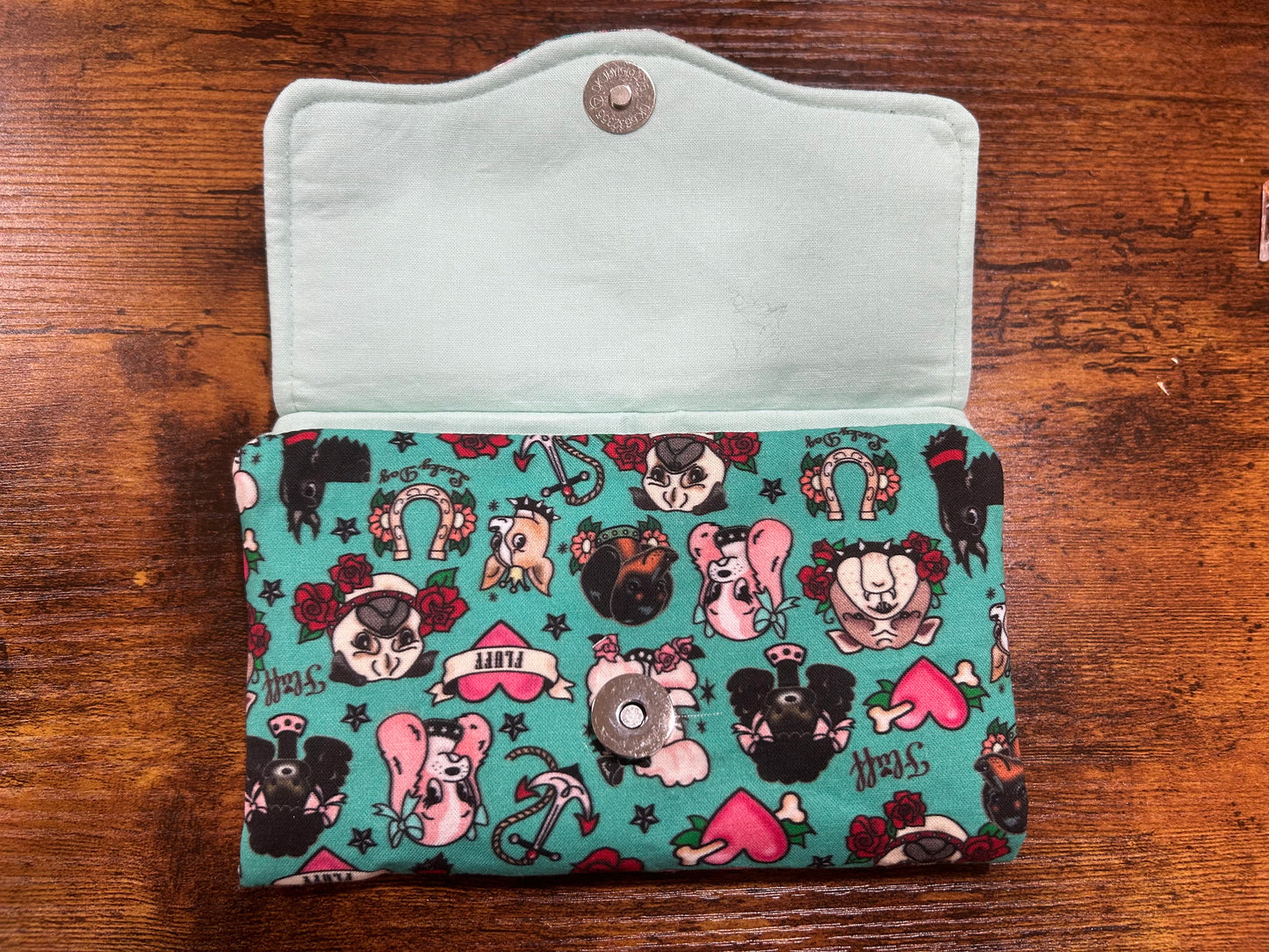 Fluffy Pups Marilyn Checkbook and Credit Card Wallet