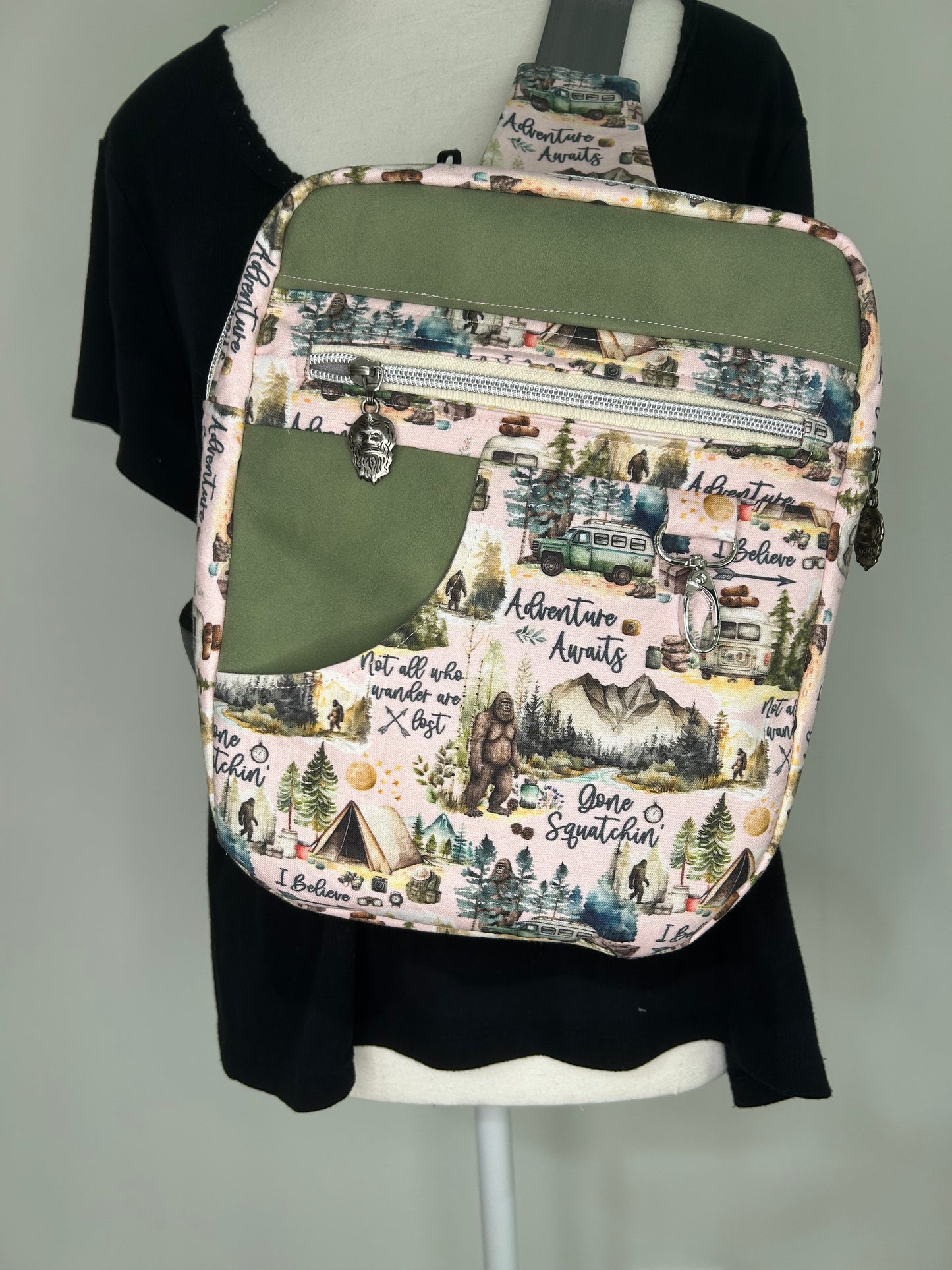 I Believe In Bigfoot Reporter Sling Backpack