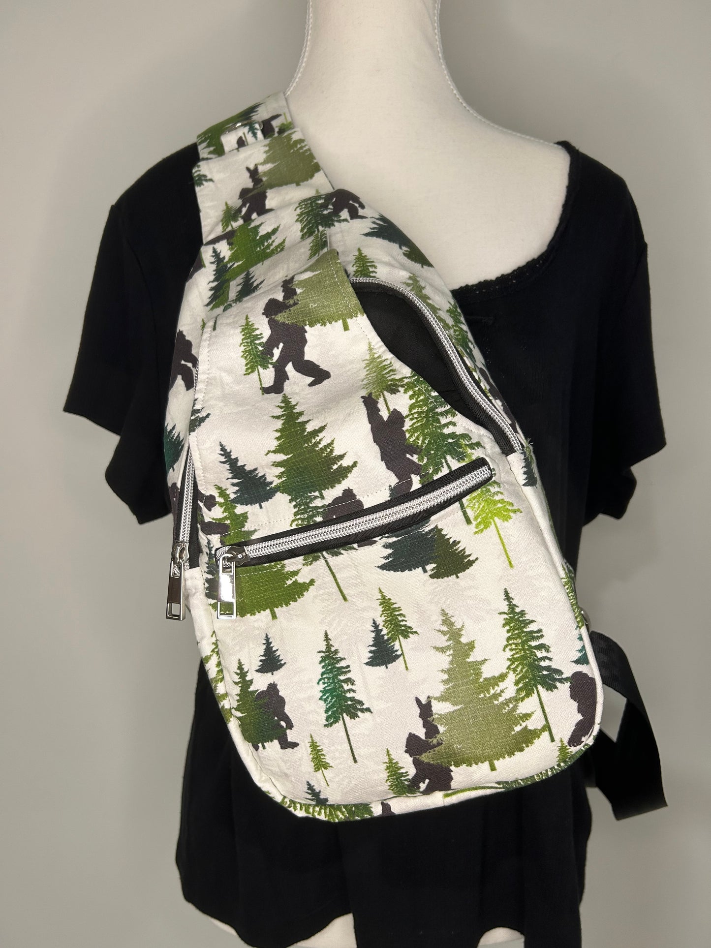 Peace Out Bigfoot Retro Sling Bag