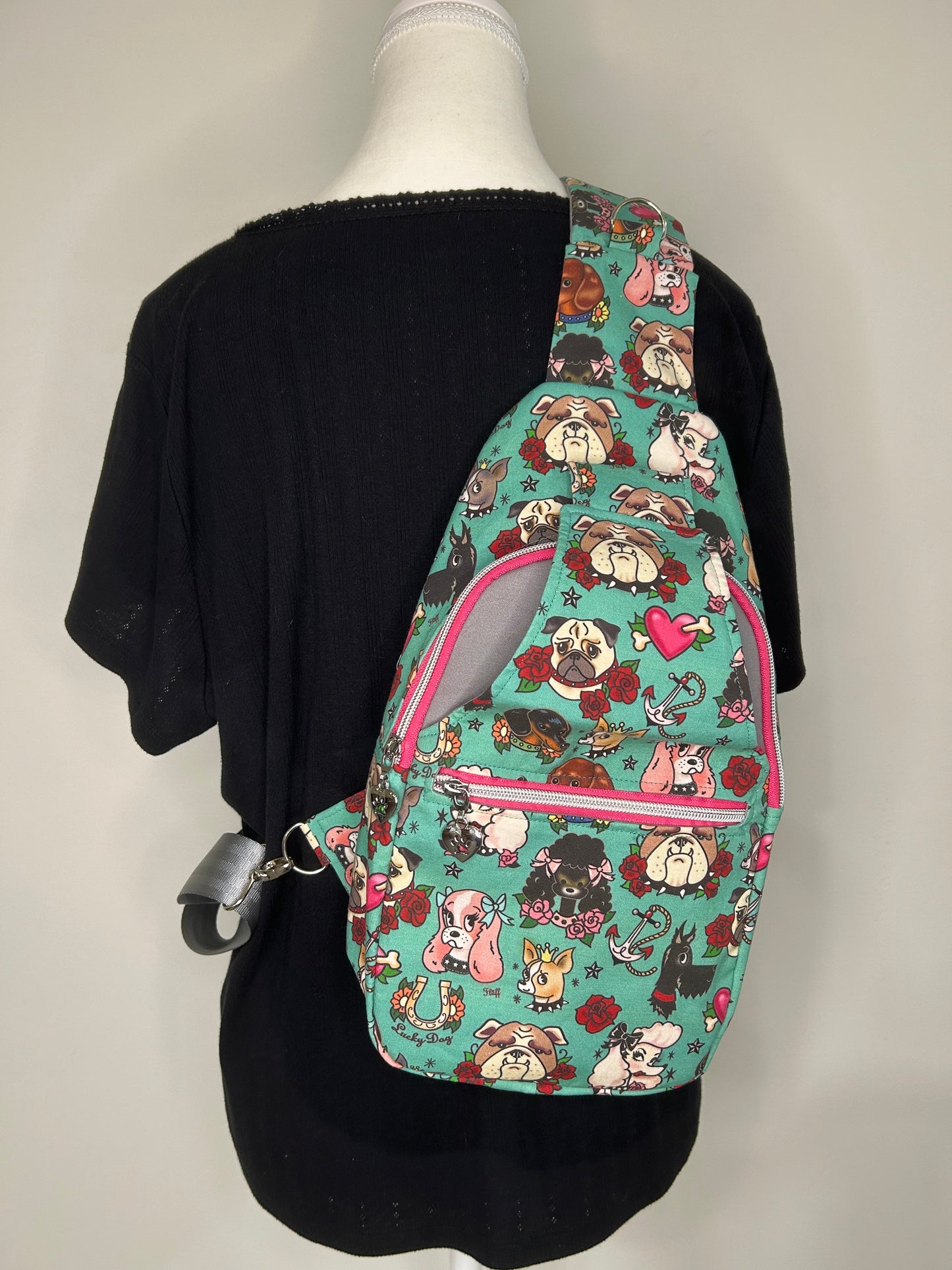 Fluffy Pups Retro Backpack Sling Bag