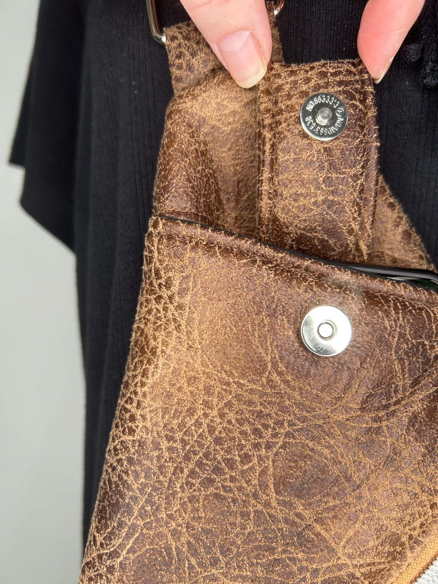 Unisex Faux Leather Concealed Carry Convertible Sling Bag