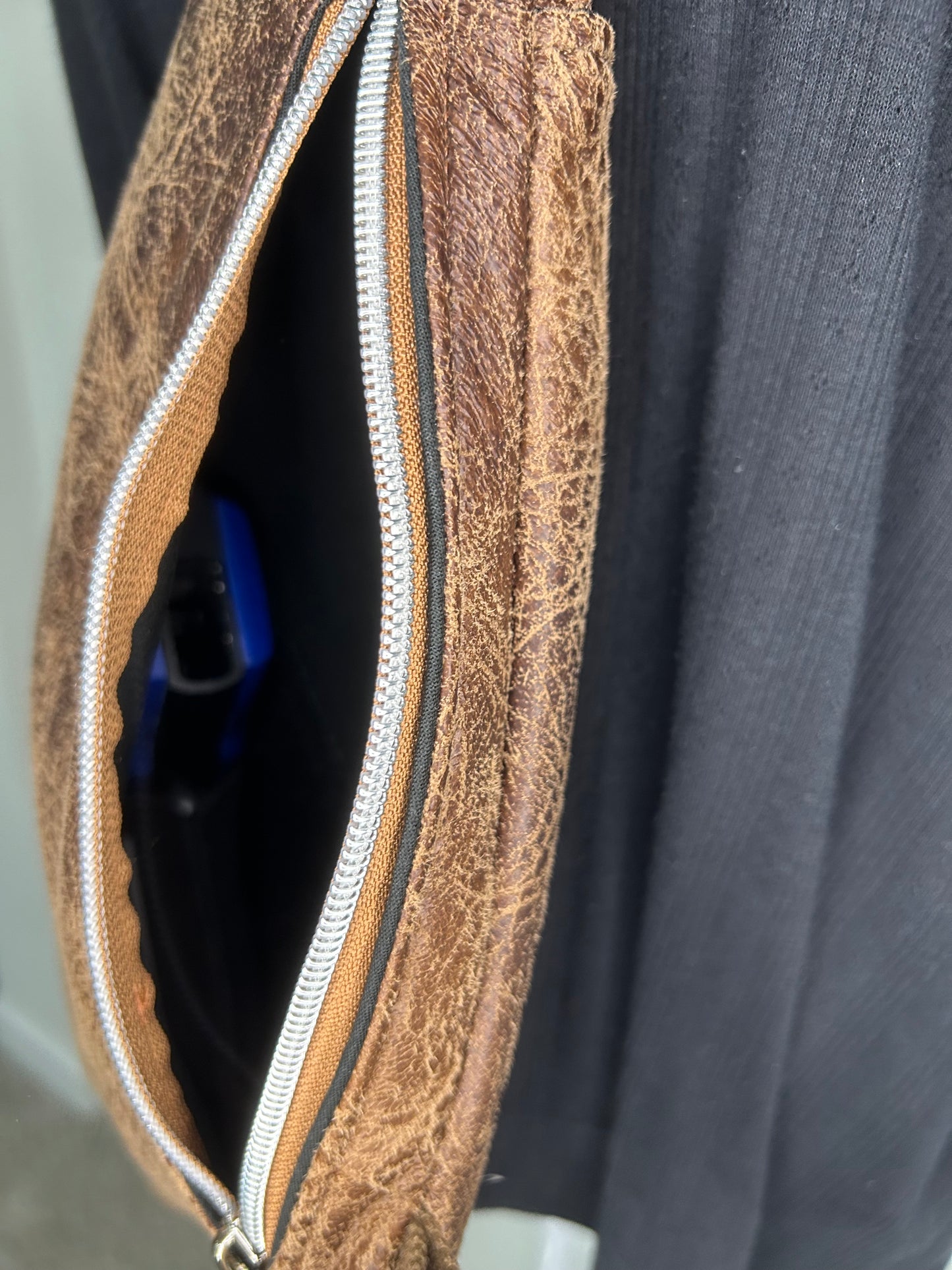 Unisex Faux Leather Concealed Carry Convertible Sling Bag