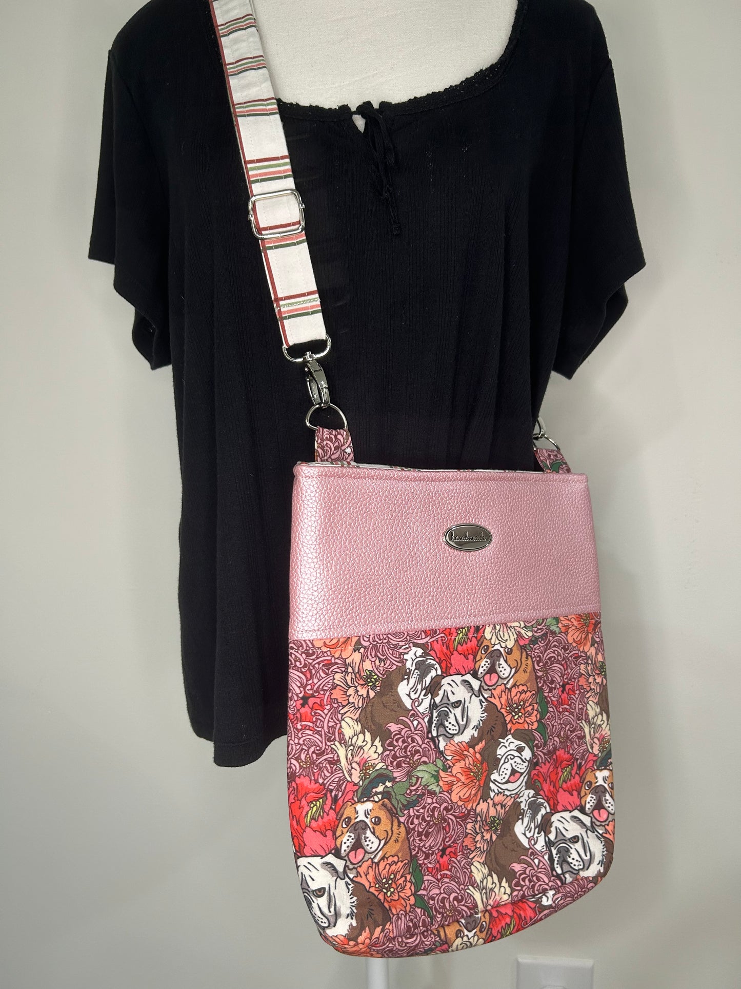Handmade Bulldog Garden Crossbody Bag