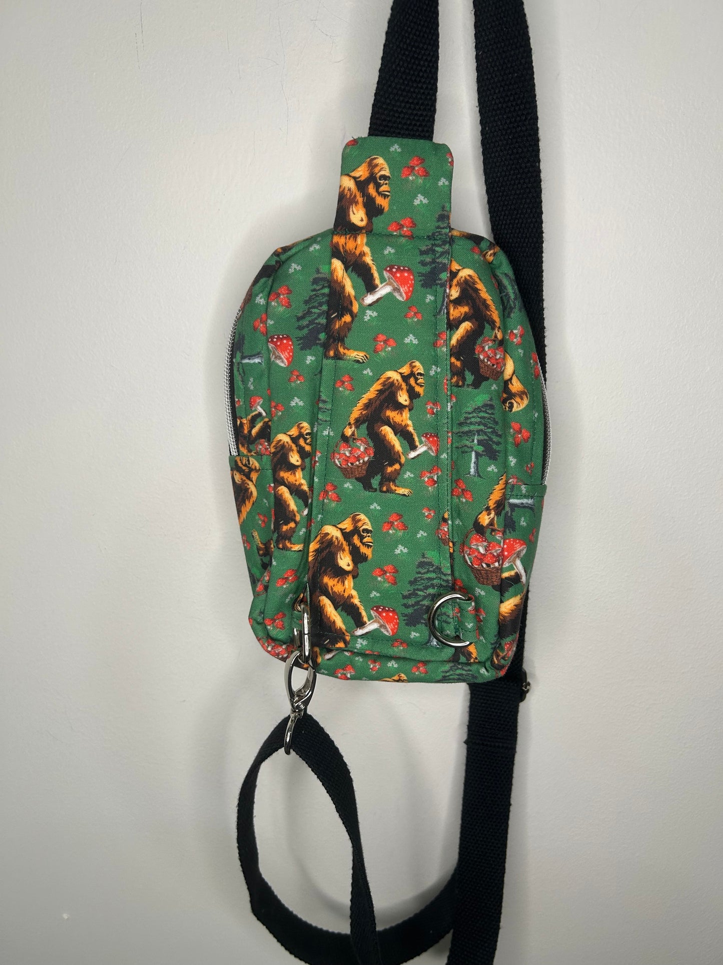 Mushroom Hunting Bigfoot Small Quiver Sling Bag