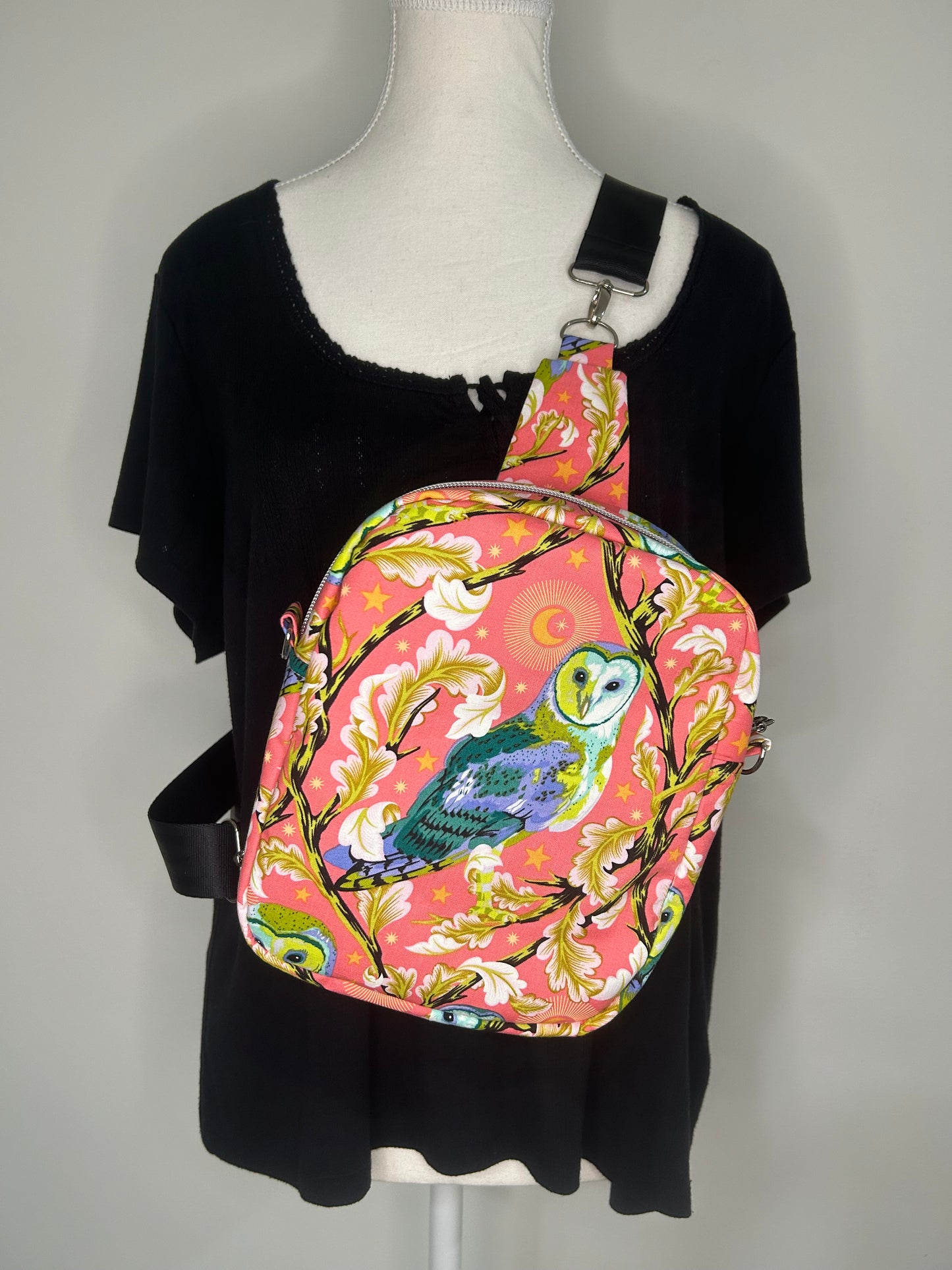 Handmade Hoot Tula Pink Pebble Convertible Owl Bag