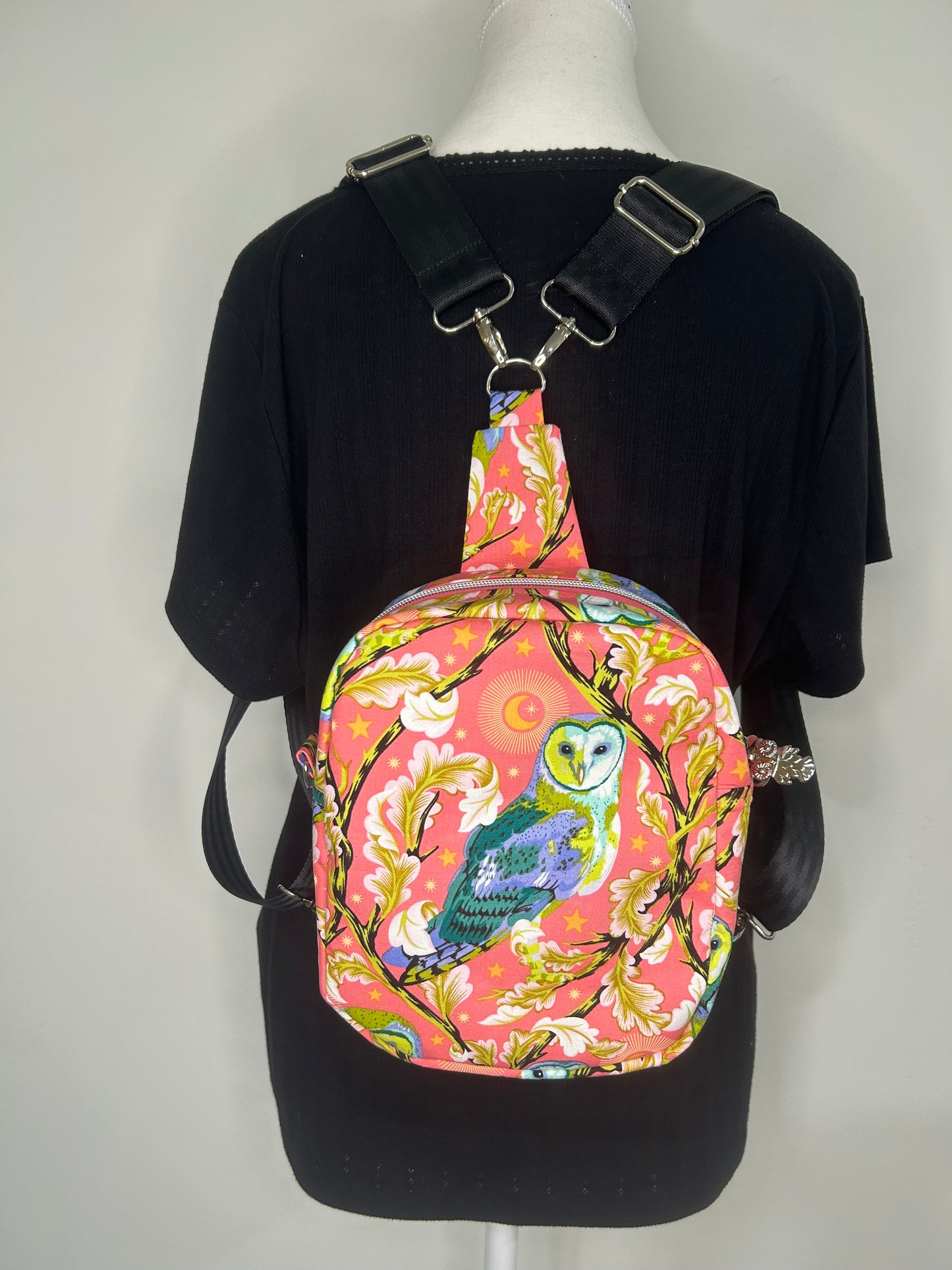 Handmade Hoot Tula Pink Pebble Convertible Owl Bag