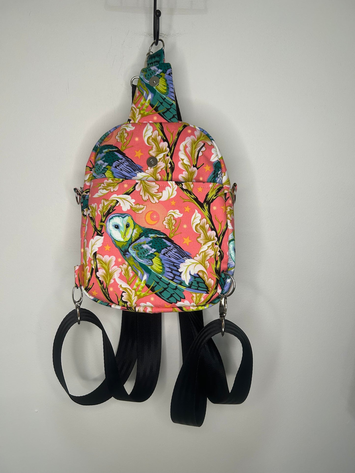 Handmade Hoot Tula Pink Pebble Convertible Owl Bag