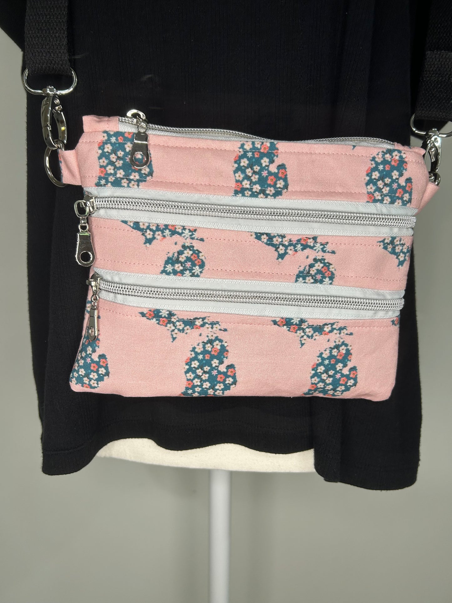 Handmade Michigander Mini Zippy Crossbody Bag
