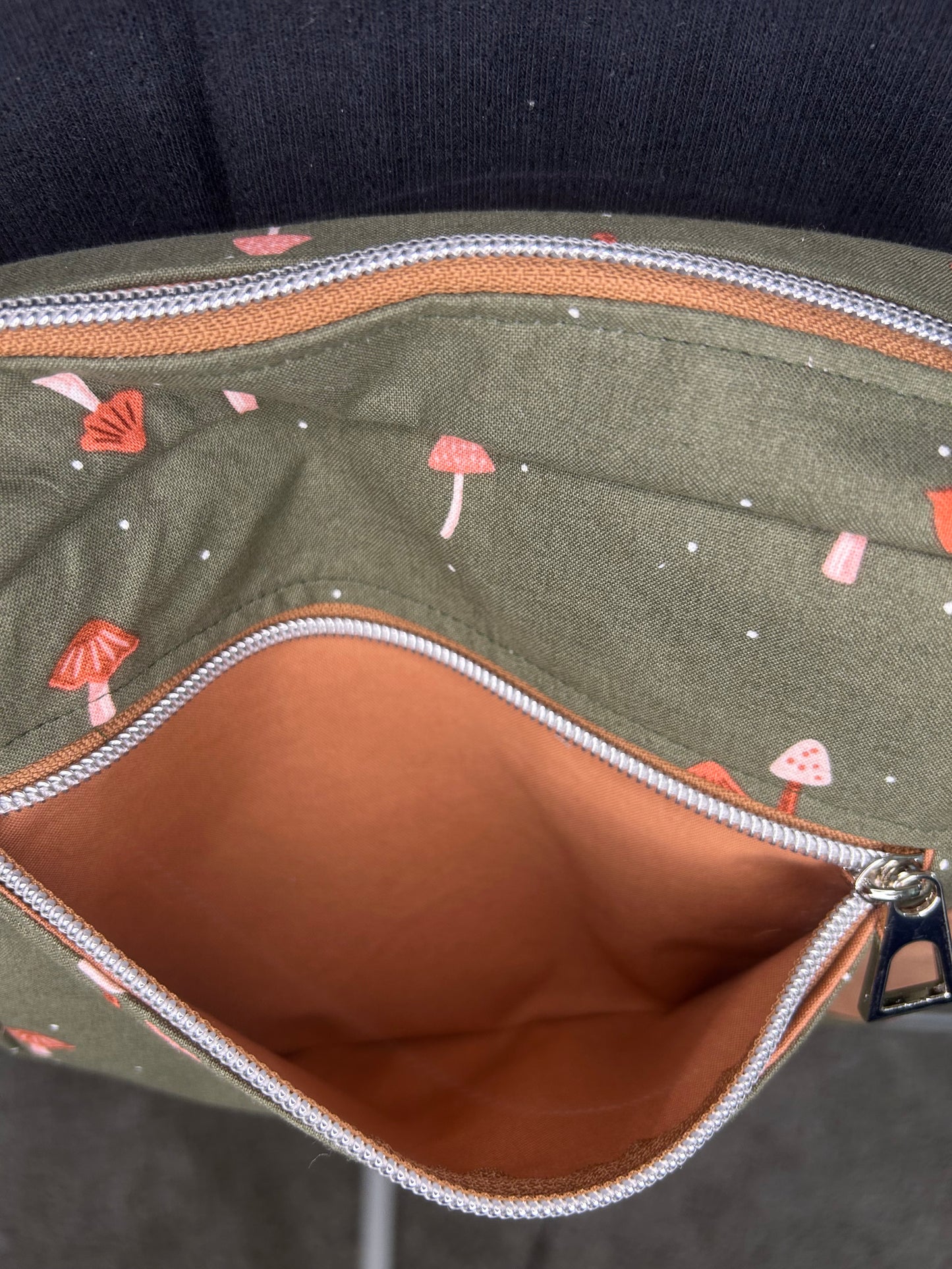 Handmade Mushroom and Vinyl Trio Camera Crossbody Bag