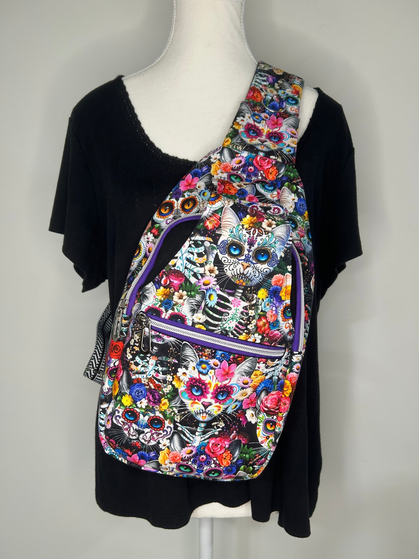 Day of the Dead Kitty Retro Sling Bag