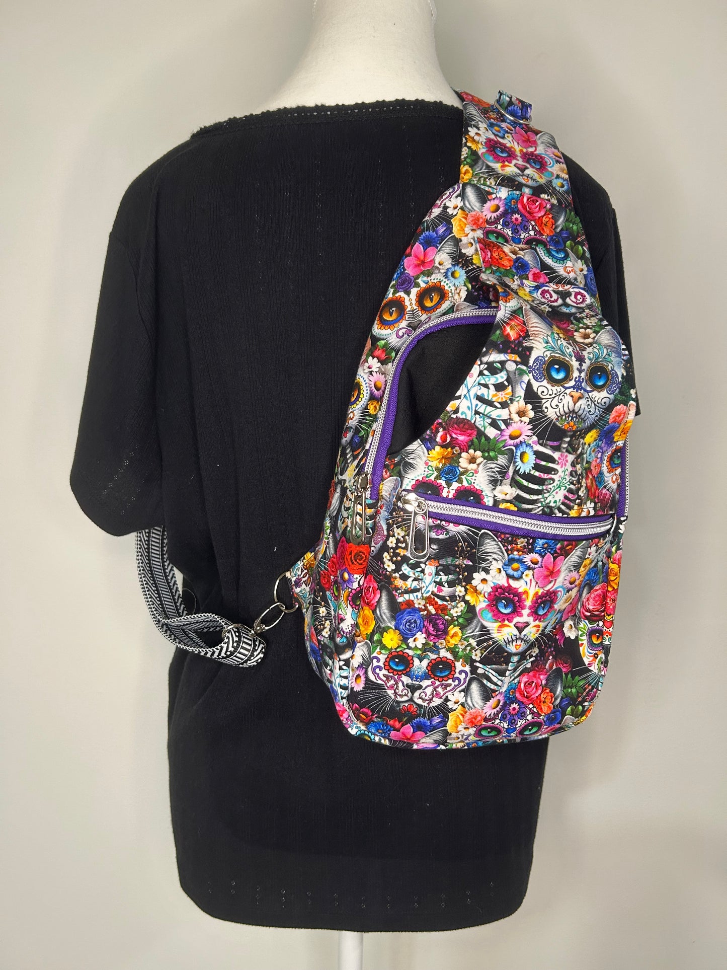 Day of the Dead Kitty Retro Sling Bag