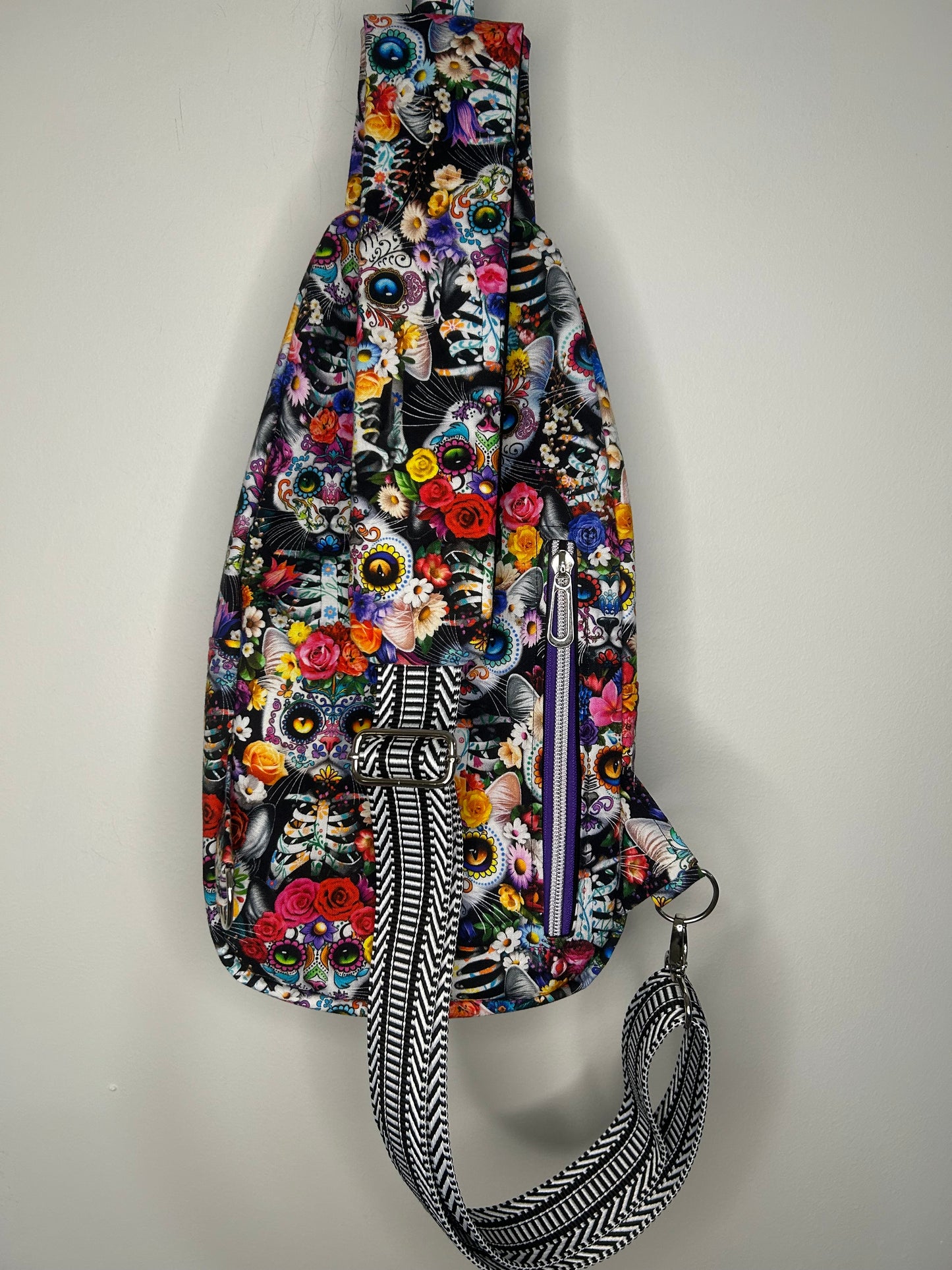 Day of the Dead Kitty Retro Sling Bag