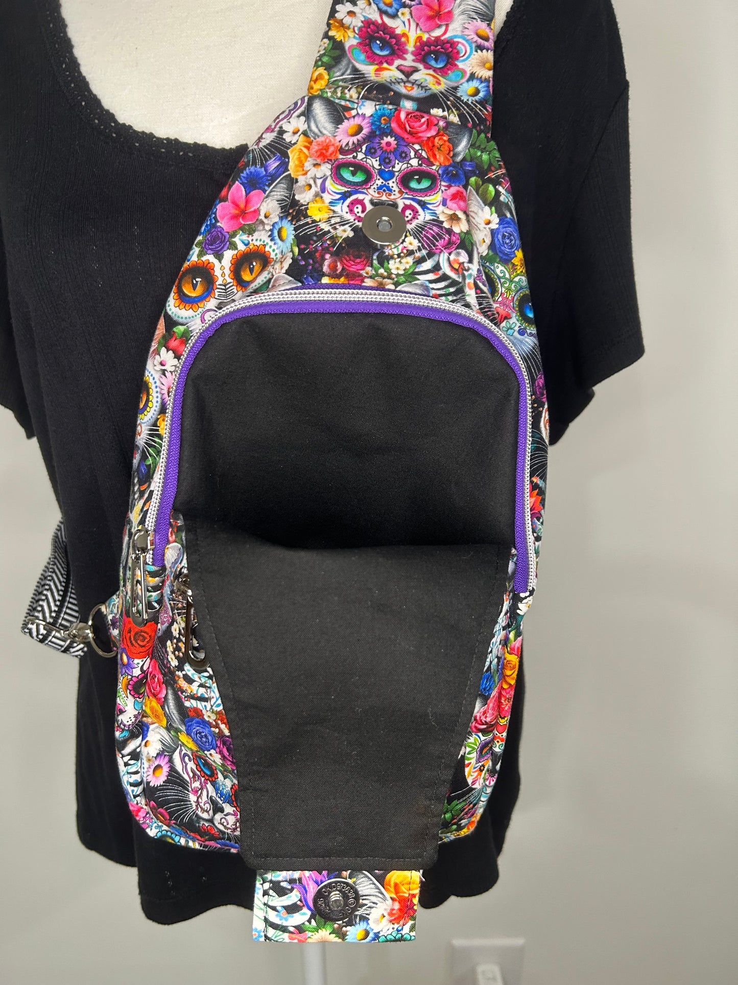 Day of the Dead Kitty Retro Sling Bag