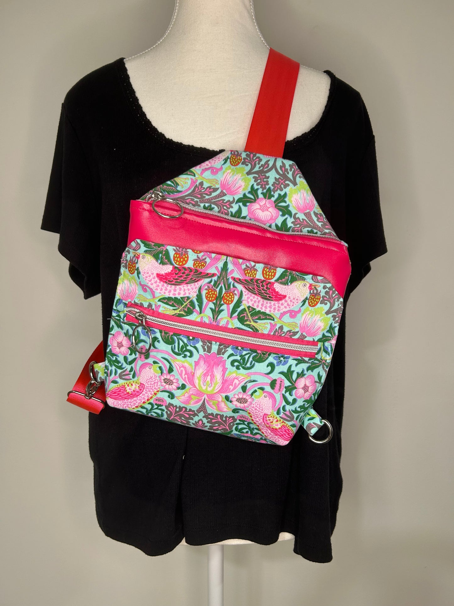 Handmade Bird Garden Buggy Sling Bag