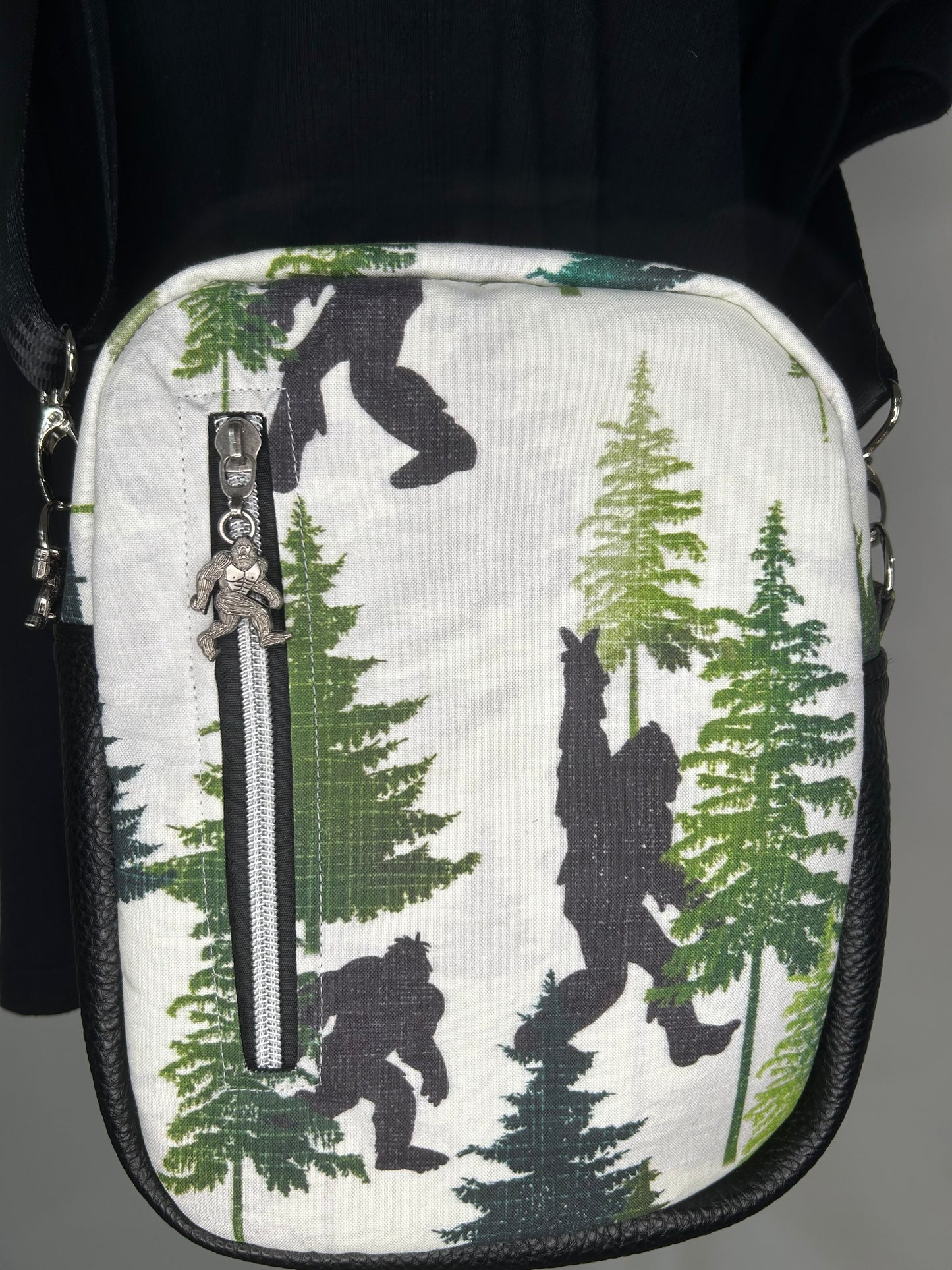 Handmade Peace Out Bigfoot 4 in 1 Convertible Pebble Sling Bag