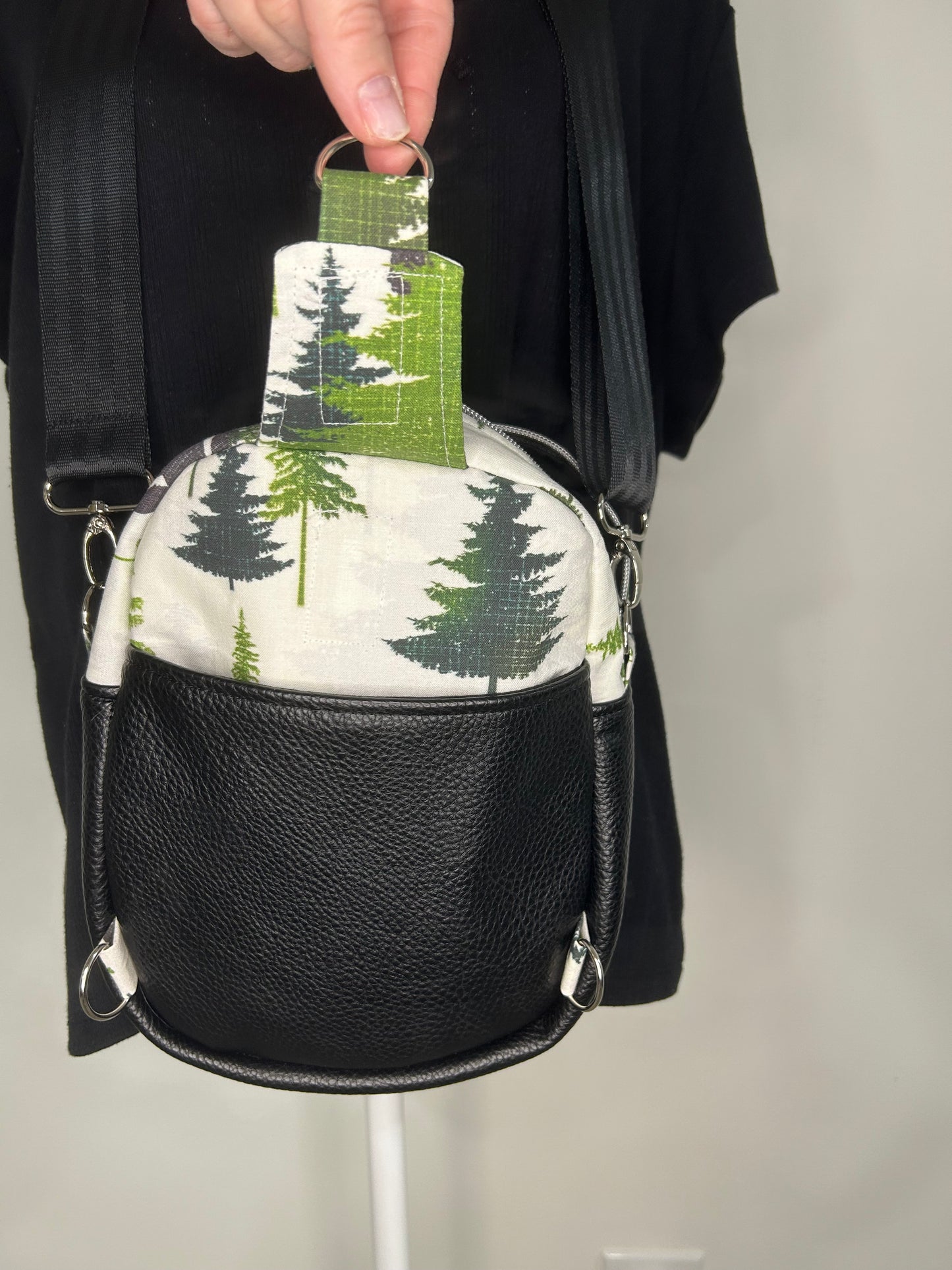 Handmade Peace Out Bigfoot 4 in 1 Convertible Pebble Sling Bag