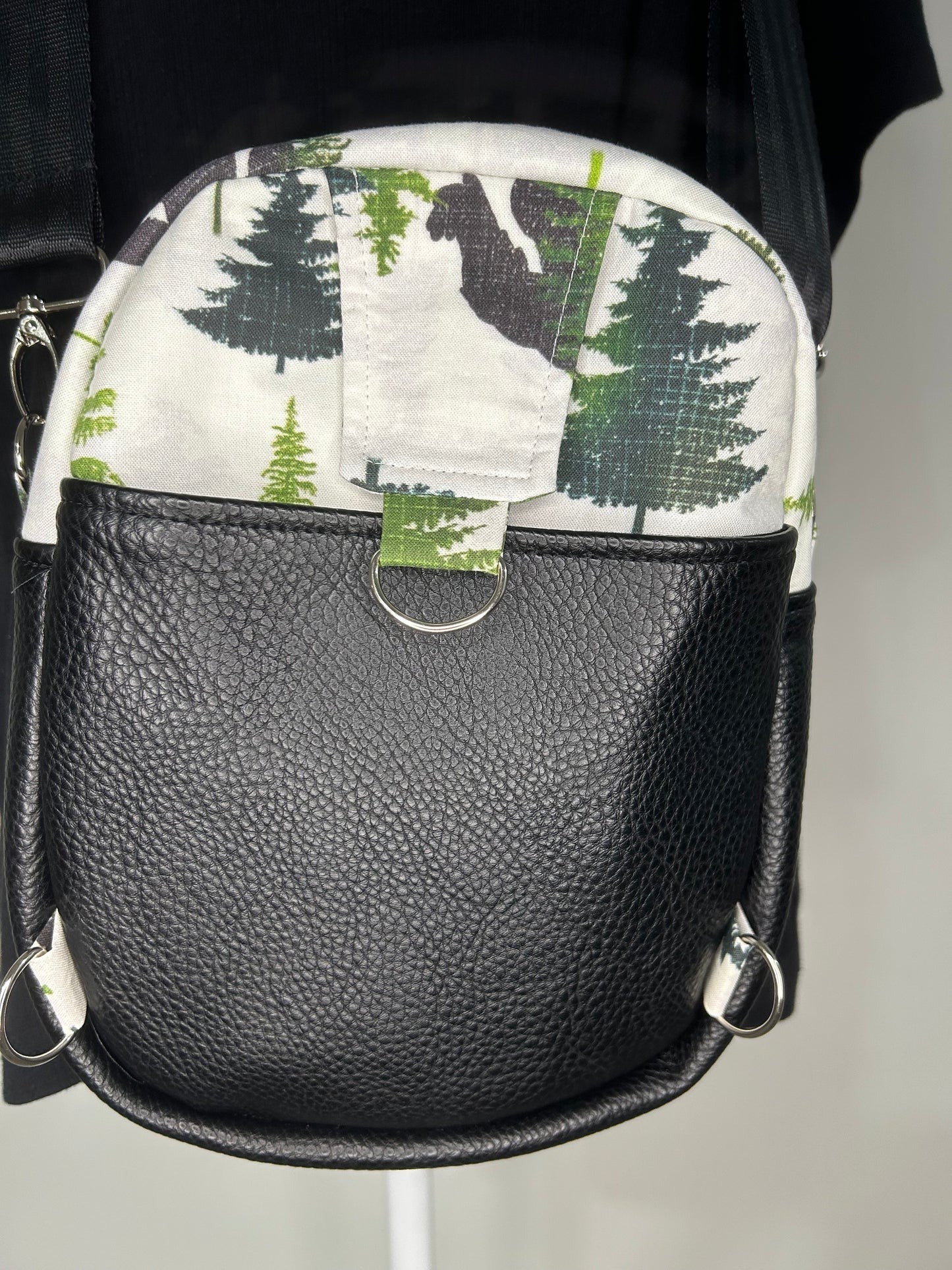 Handmade Peace Out Bigfoot 4 in 1 Convertible Pebble Sling Bag