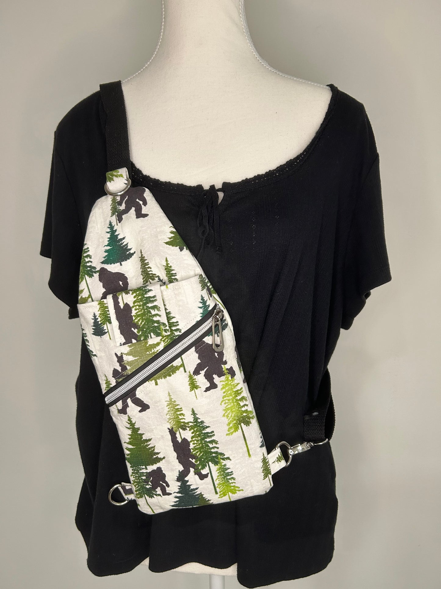 Handmade Peace Out Bigfoot Mini Traveler Sling Bag