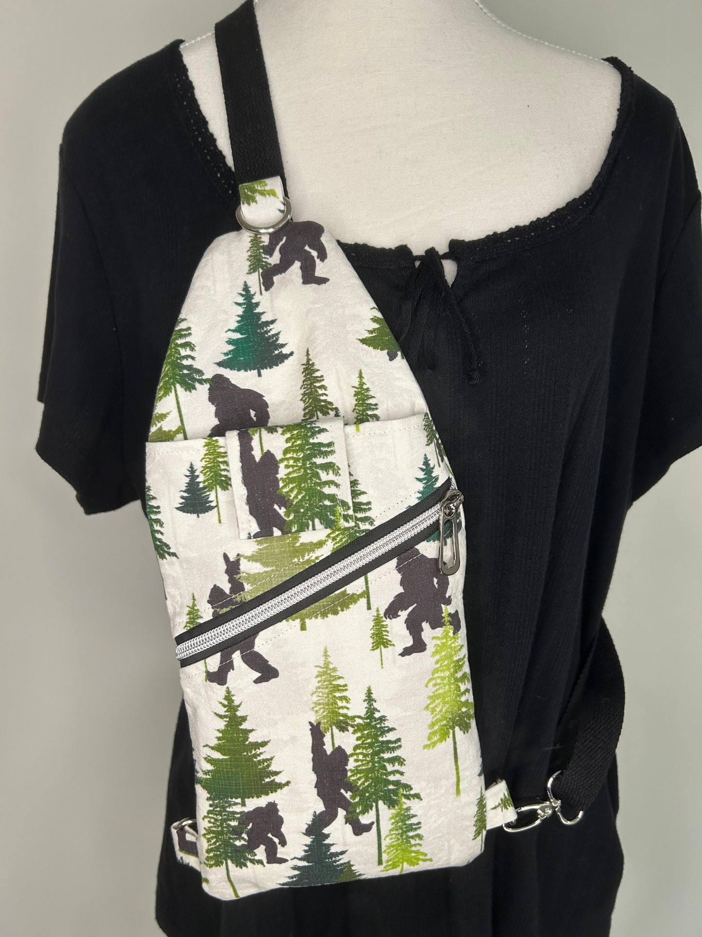 Handmade Peace Out Bigfoot Mini Traveler Sling Bag