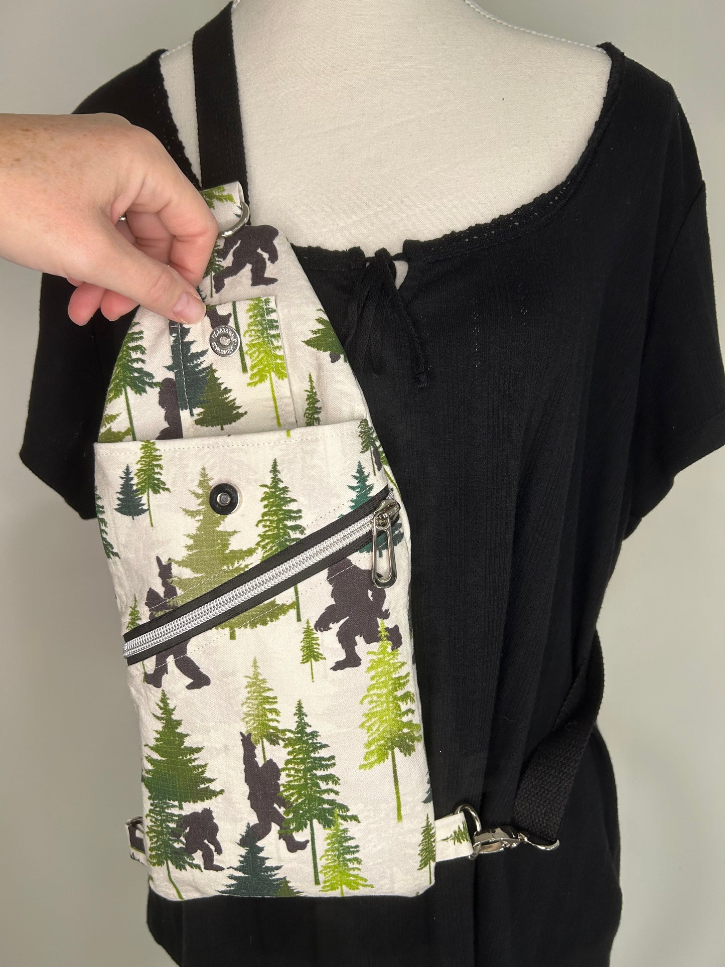 Handmade Peace Out Bigfoot Mini Traveler Sling Bag