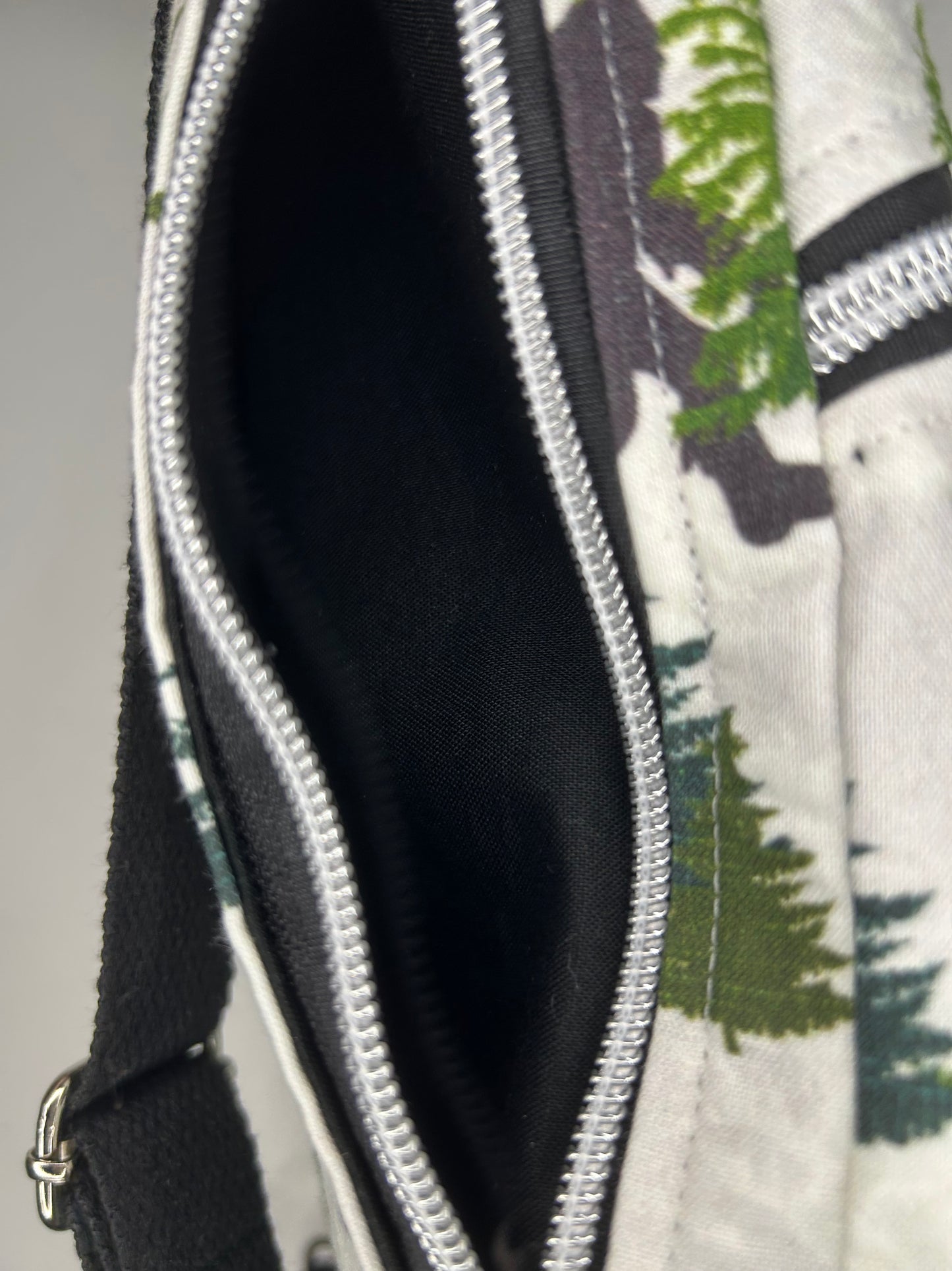 Handmade Peace Out Bigfoot Mini Traveler Sling Bag