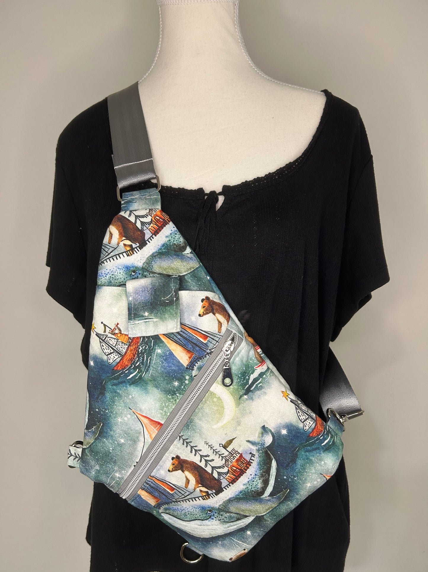 Handmade Rough Seas Traveler Convertible Sling Bag