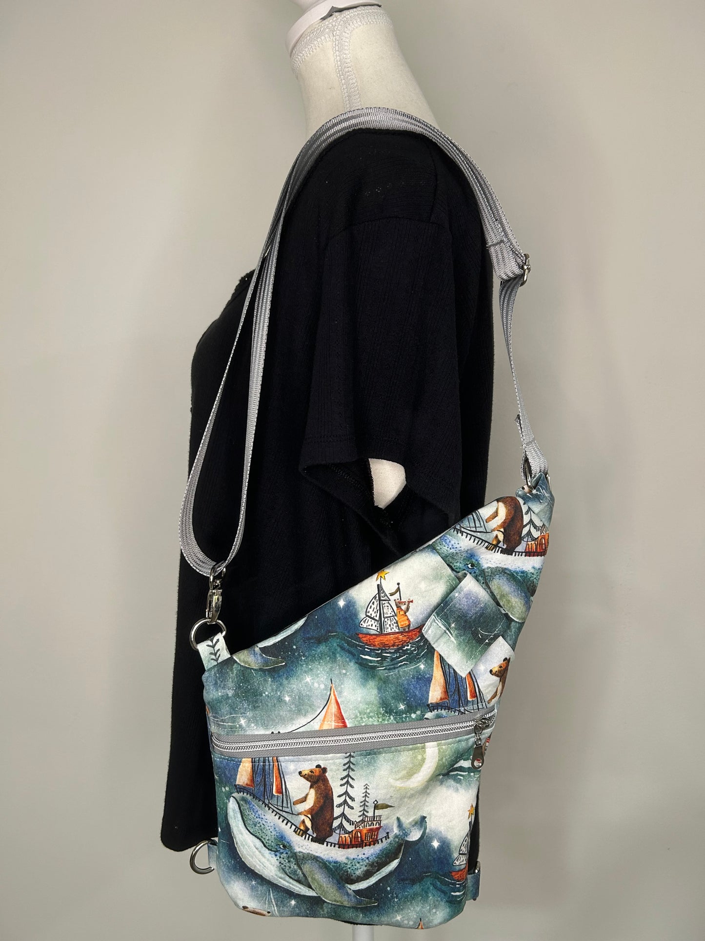 Handmade Rough Seas Traveler Convertible Sling Bag