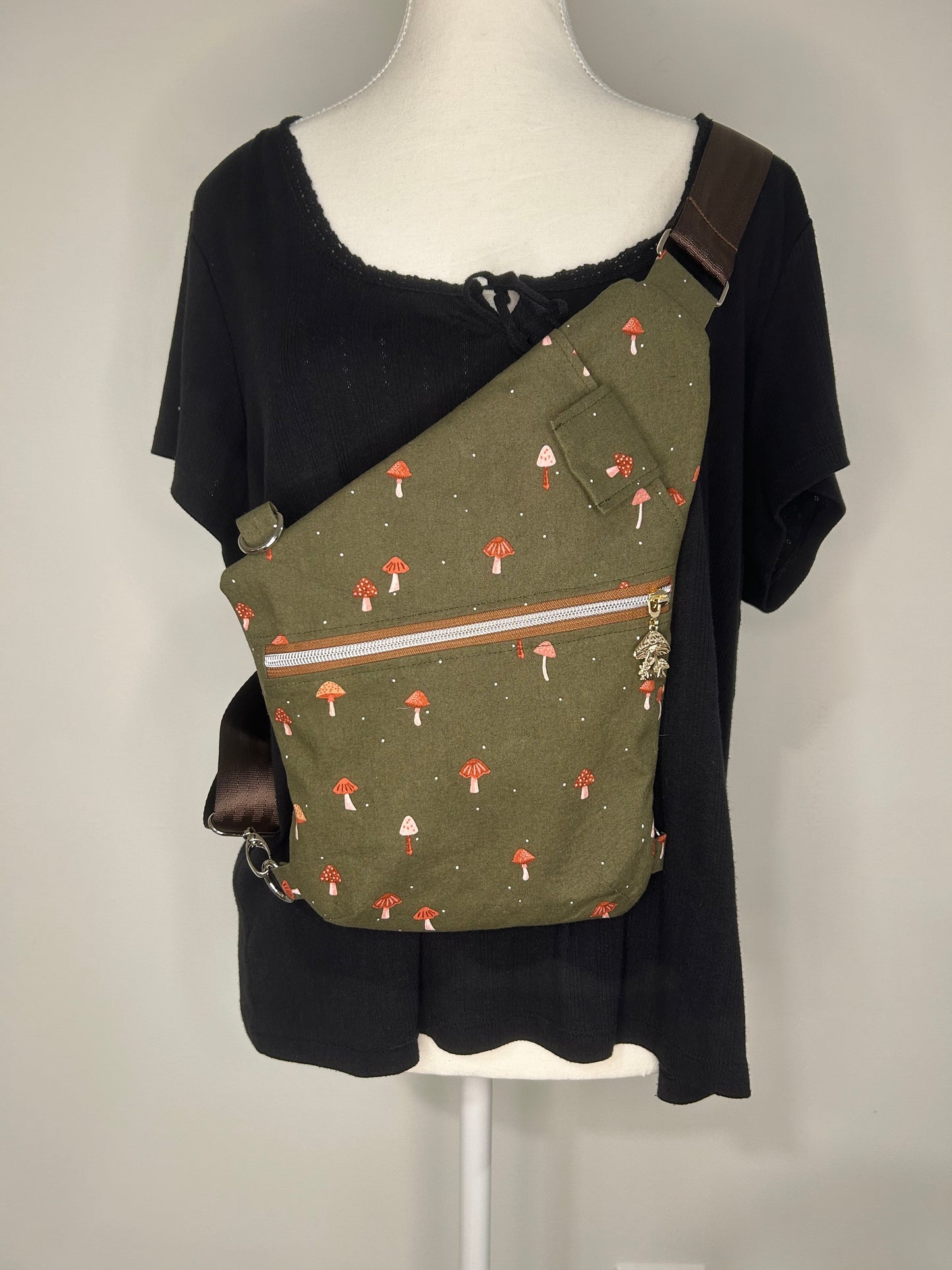 Handmade Mushroom Traveler Convertible Sling Bag