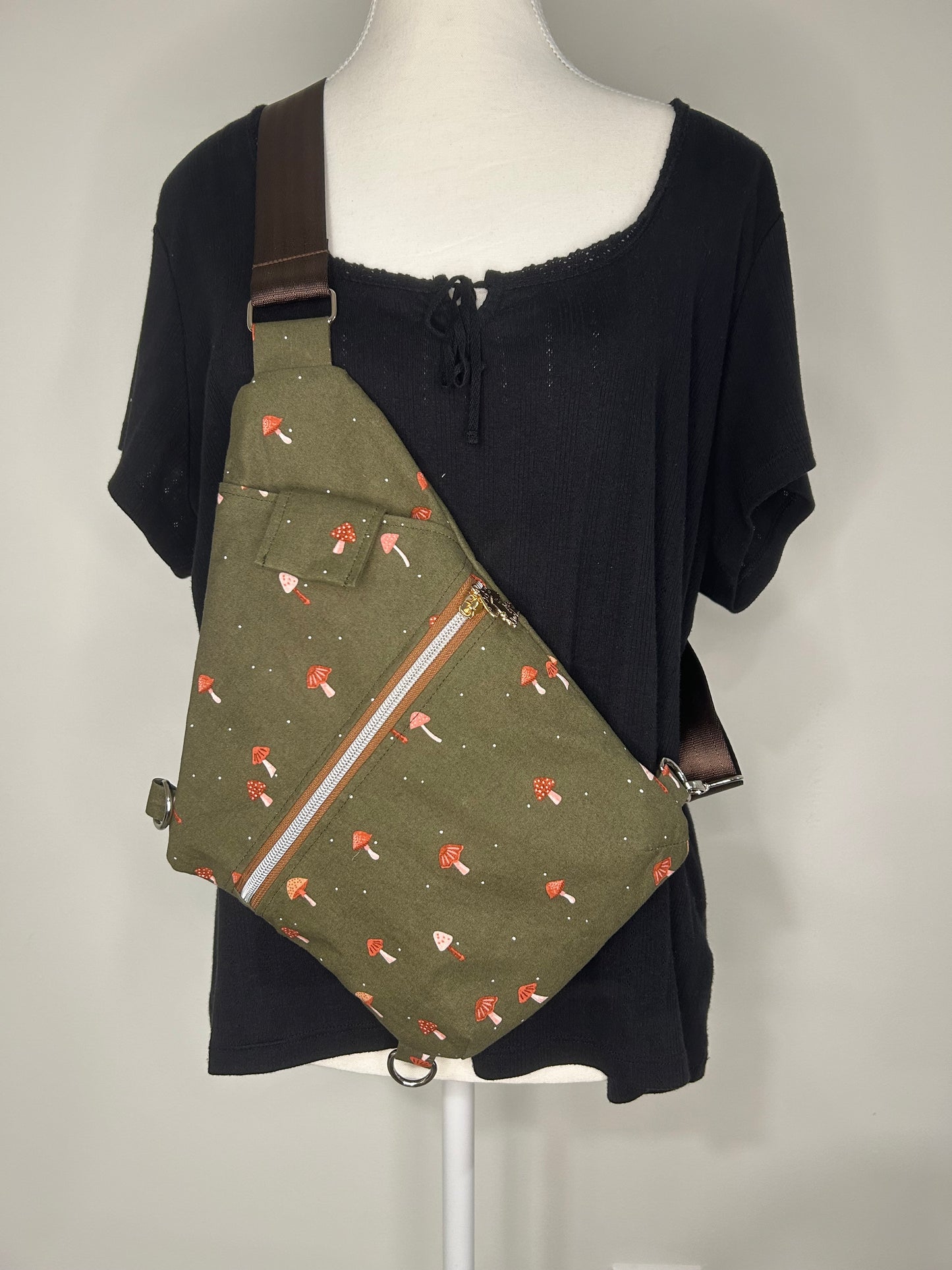 Handmade Mushroom Traveler Convertible Sling Bag