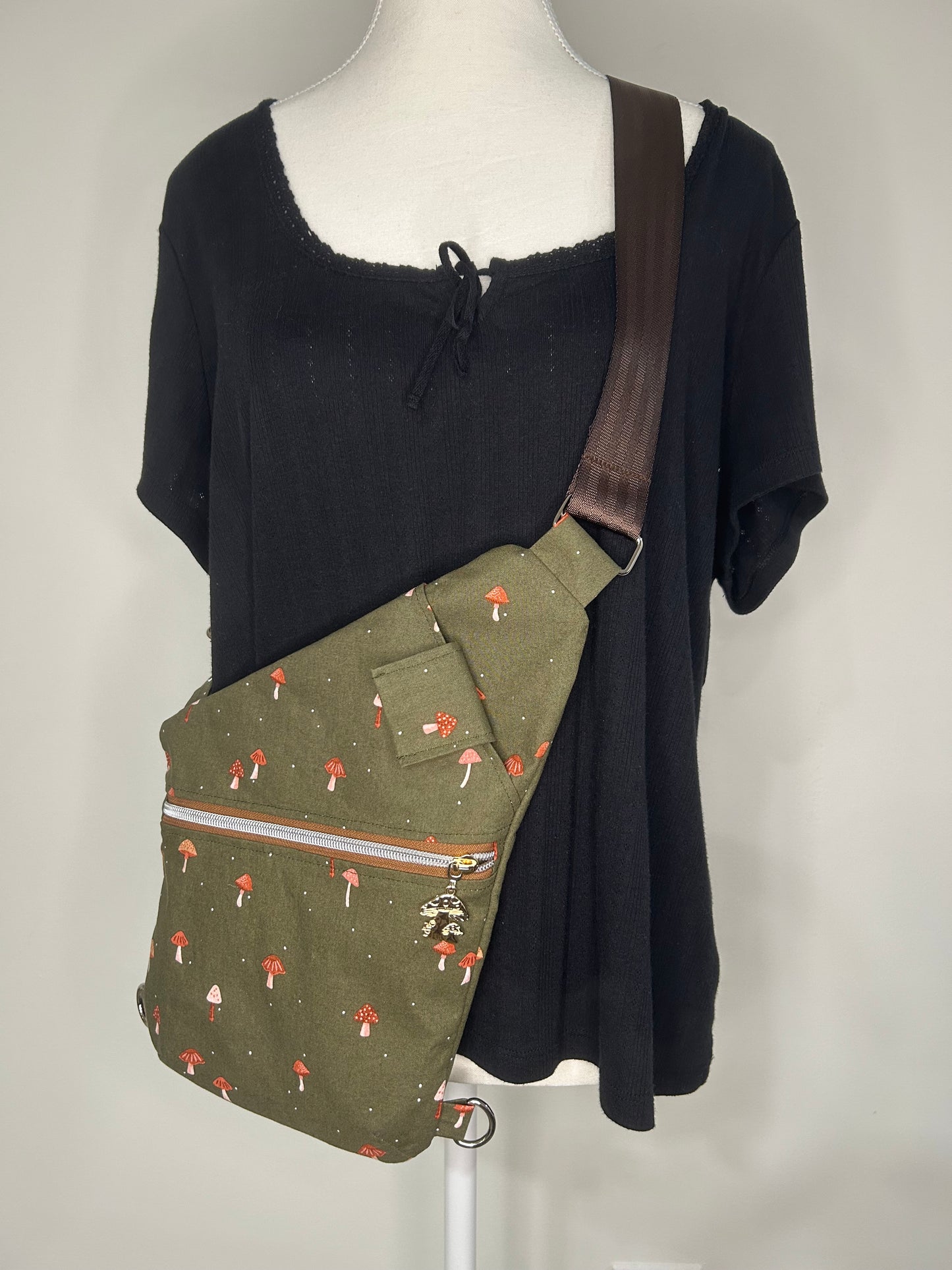 Handmade Mushroom Traveler Convertible Sling Bag