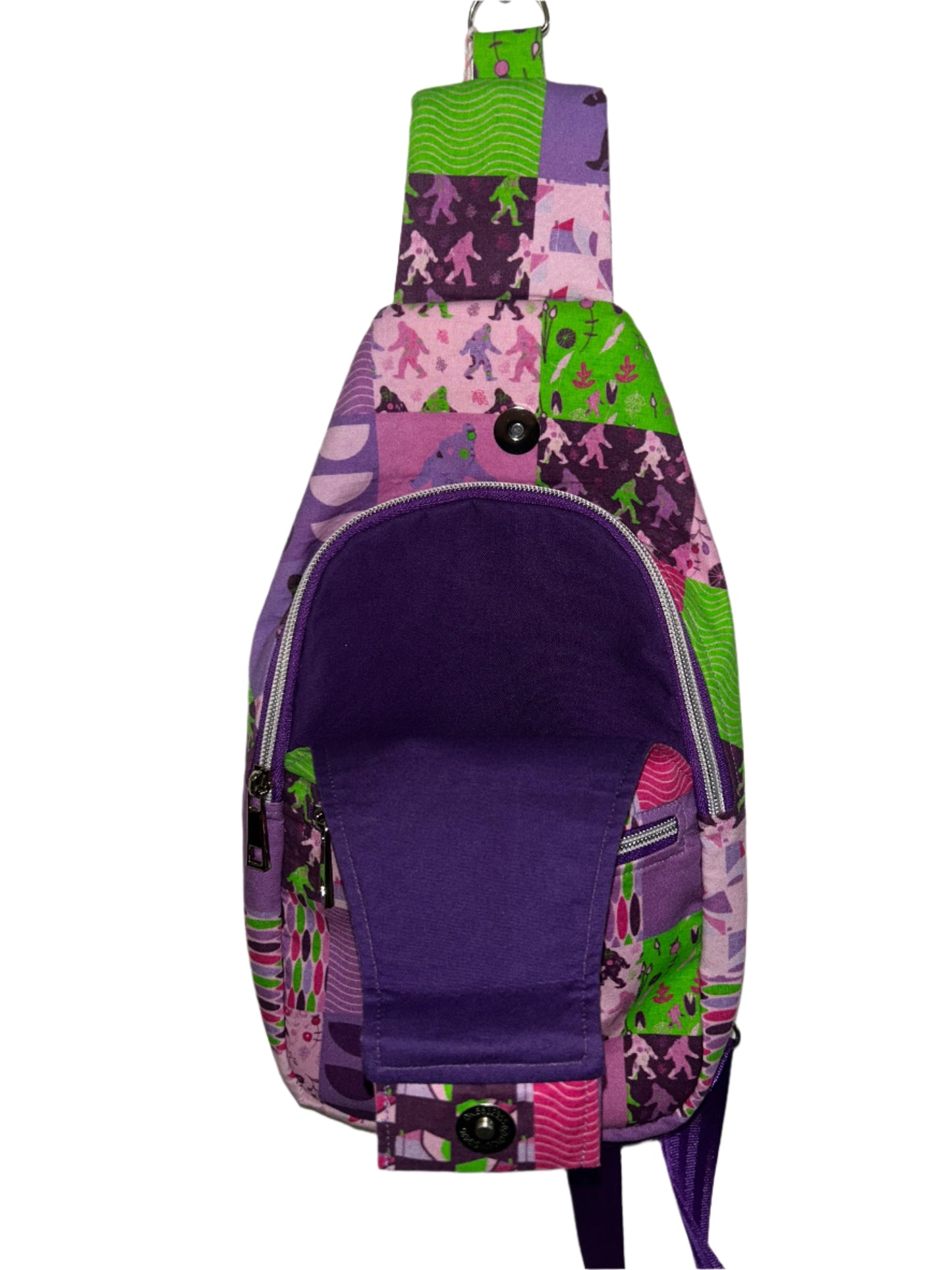 Purple Sasquatch Retro Sling Bag