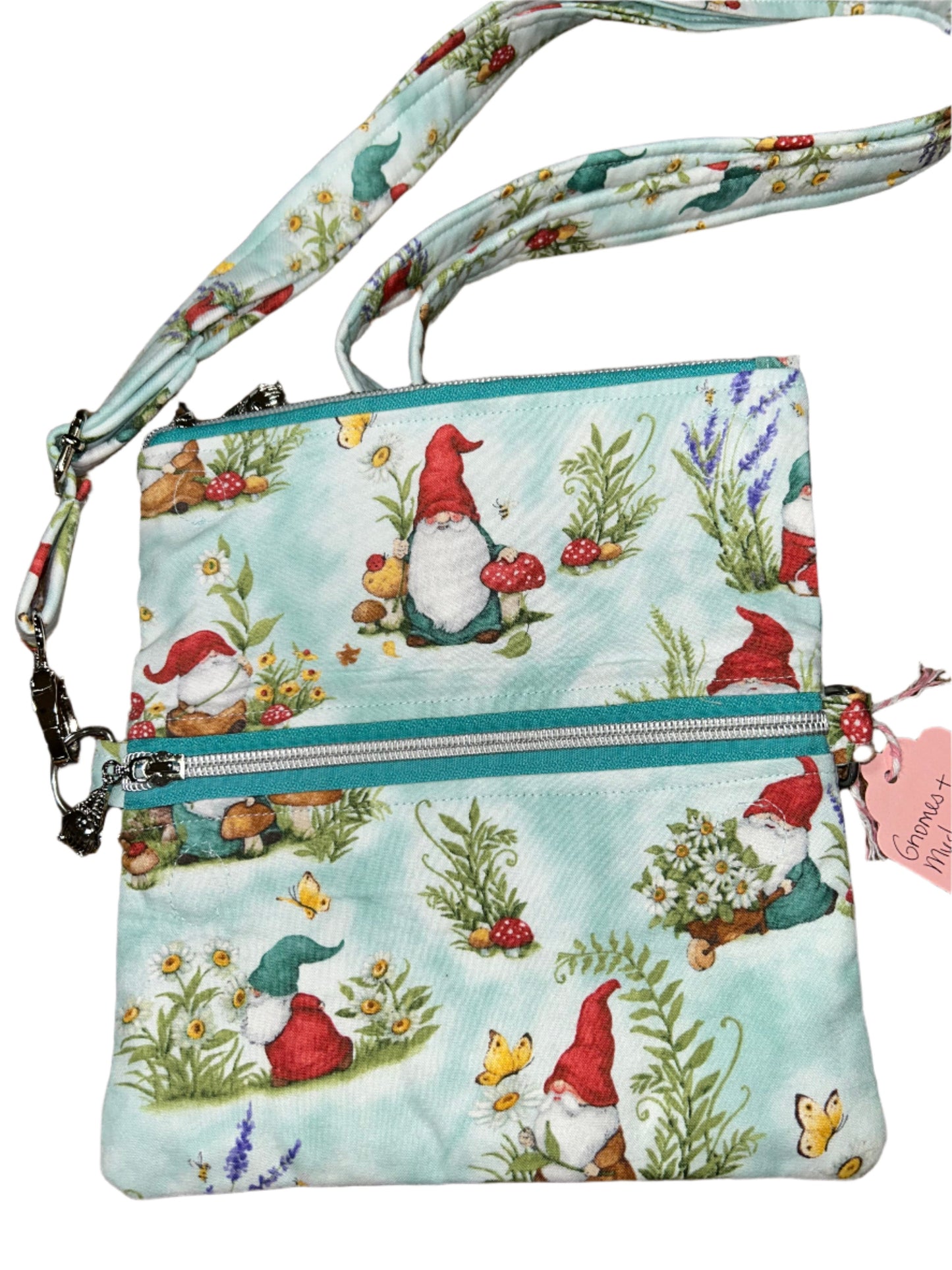 Gnomes and Mushrooms Fold Over Crossbody Bag