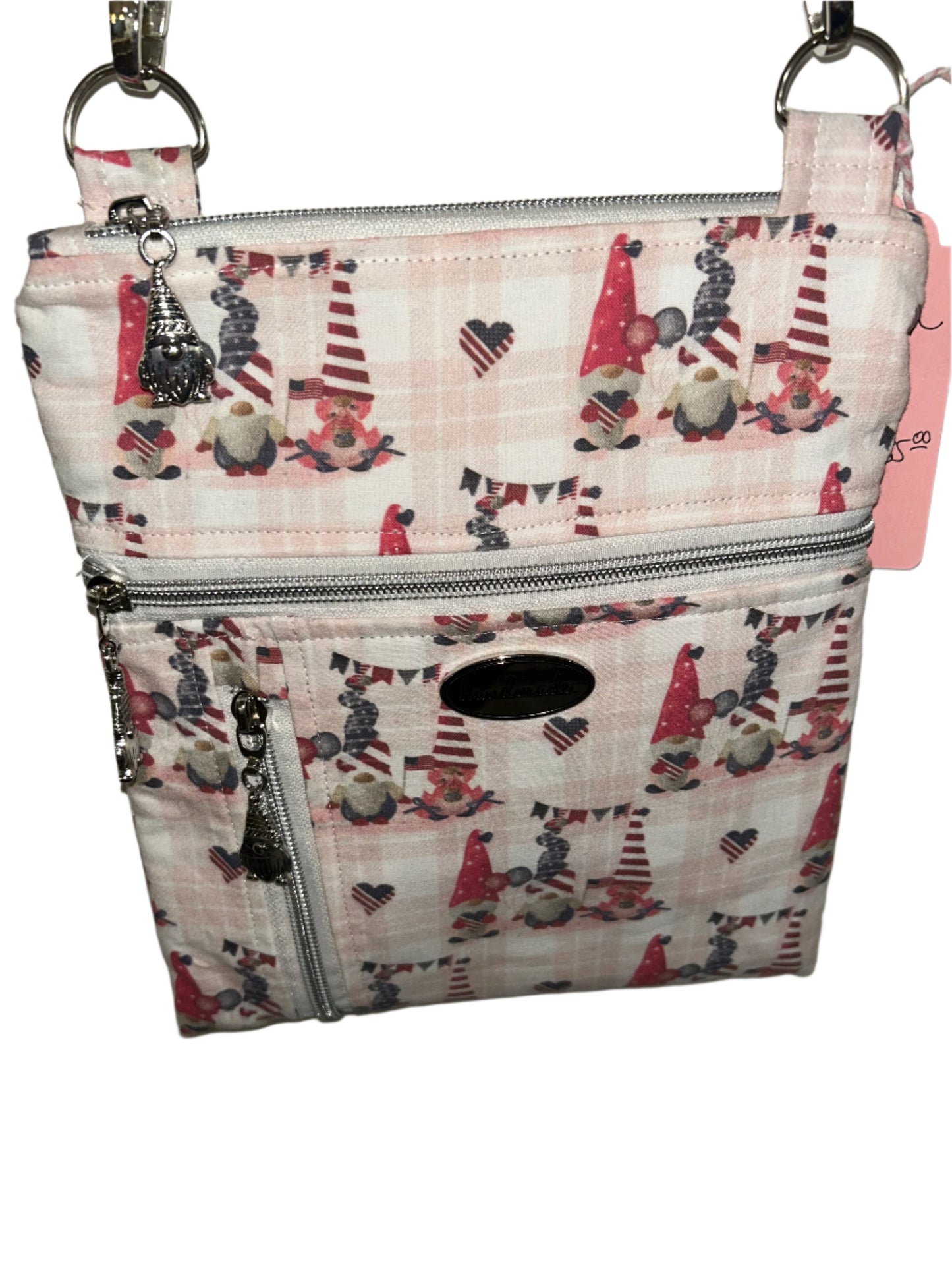 Gnome Me in the USA Triple Zip Crossbody Bag