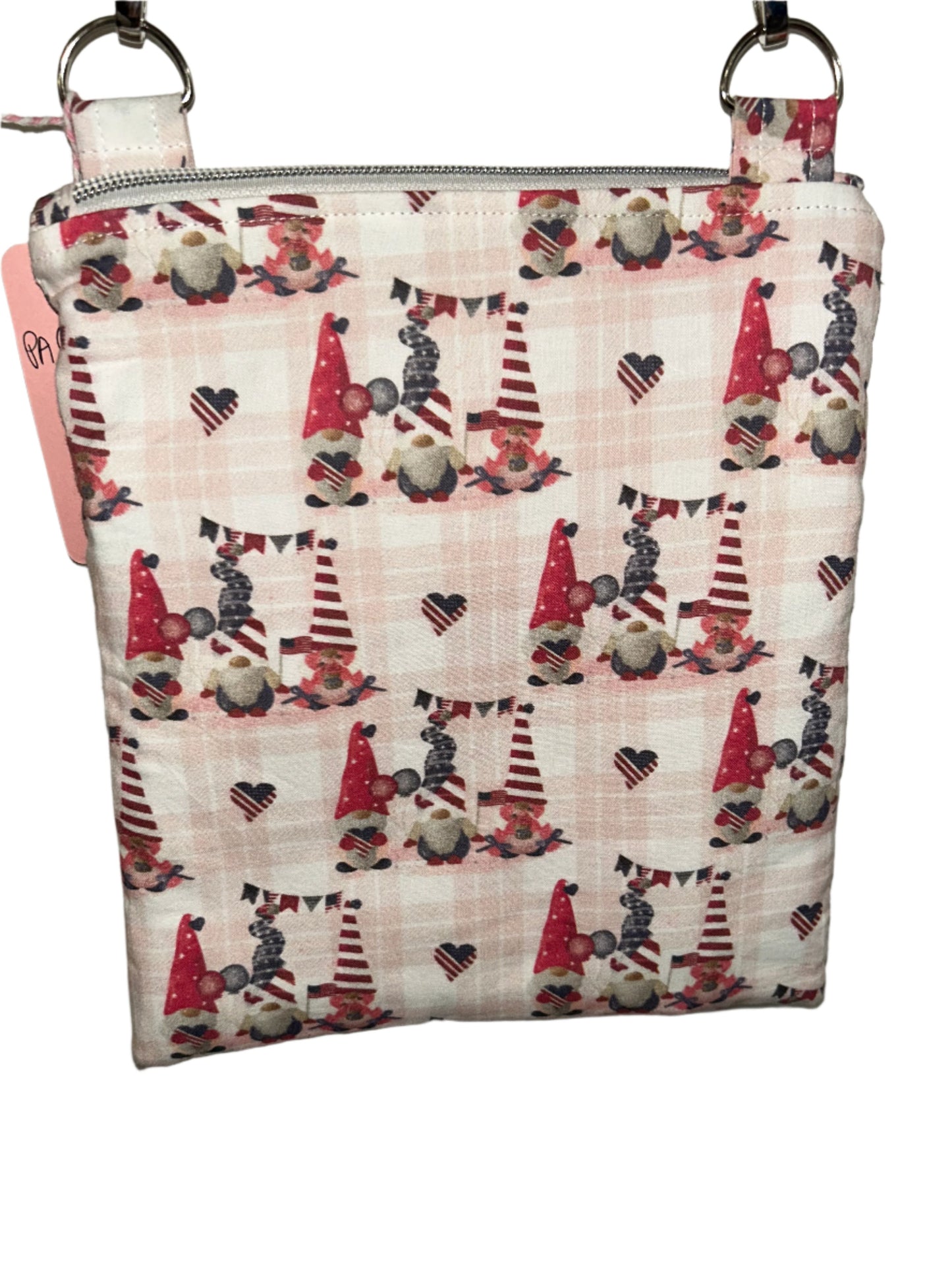 Gnome Me in the USA Triple Zip Crossbody Bag