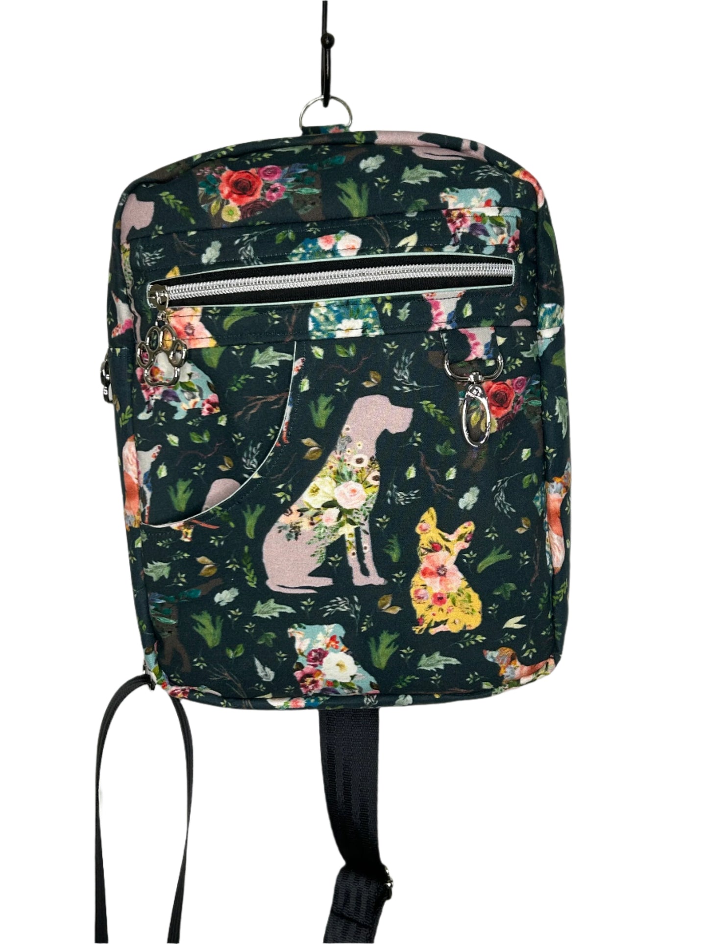 Floral Pups Reporter Sling Bag