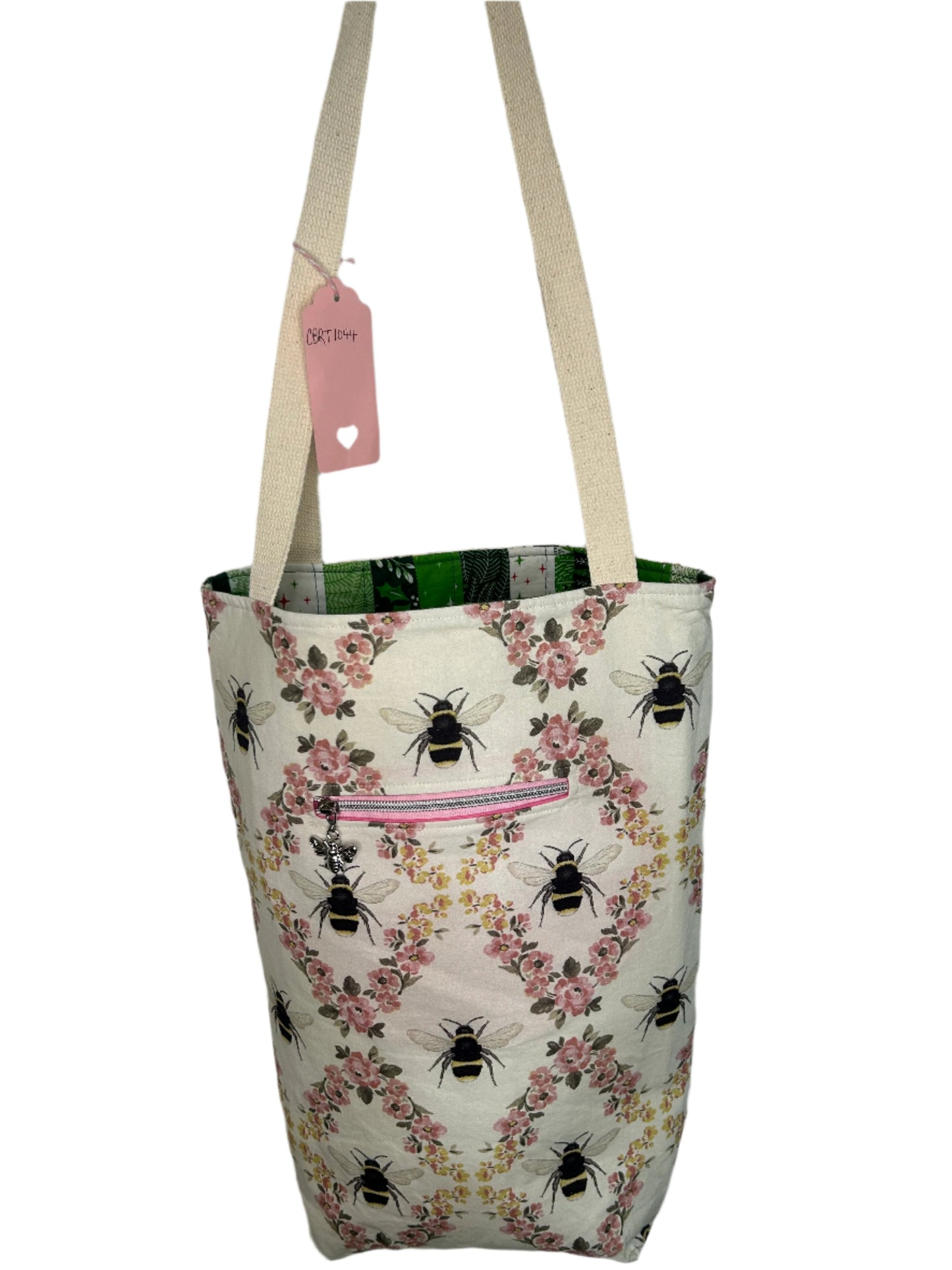 Fully Reversible Christmas & Bee Market Tote