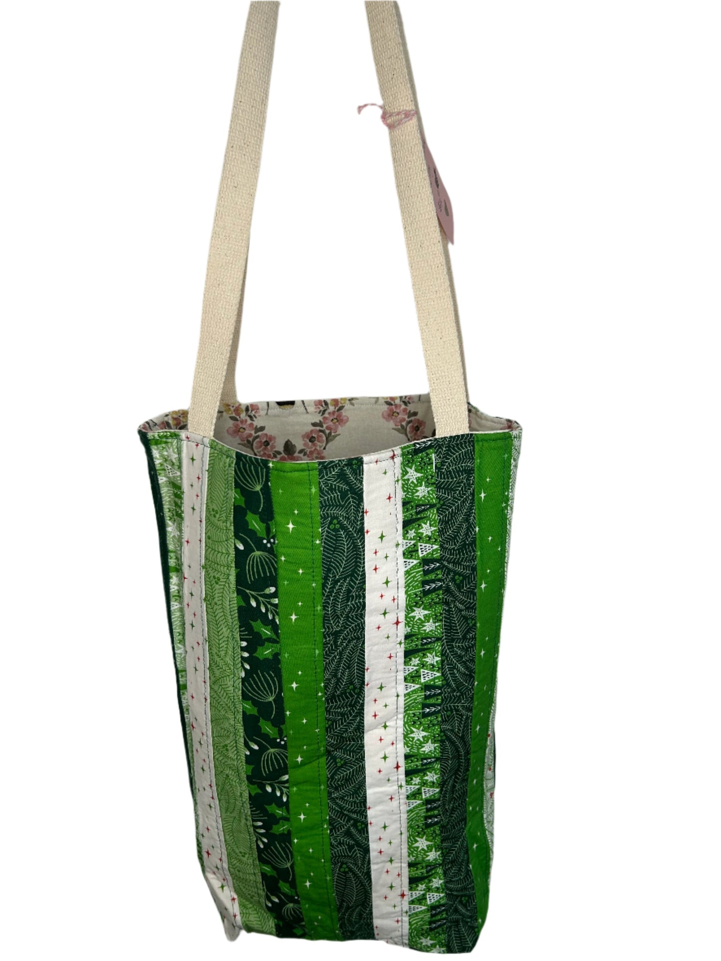 Fully Reversible Christmas & Bee Market Tote