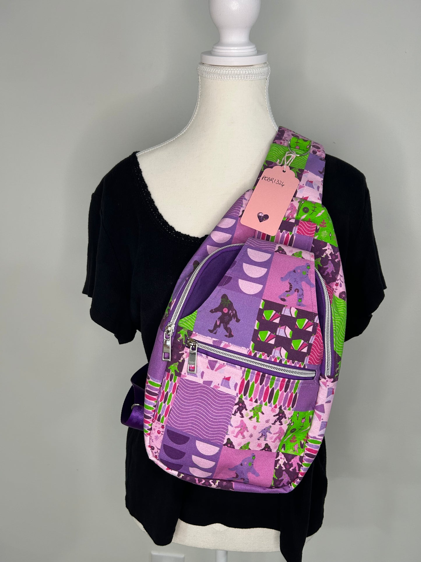Purple Sasquatch Retro Sling Bag