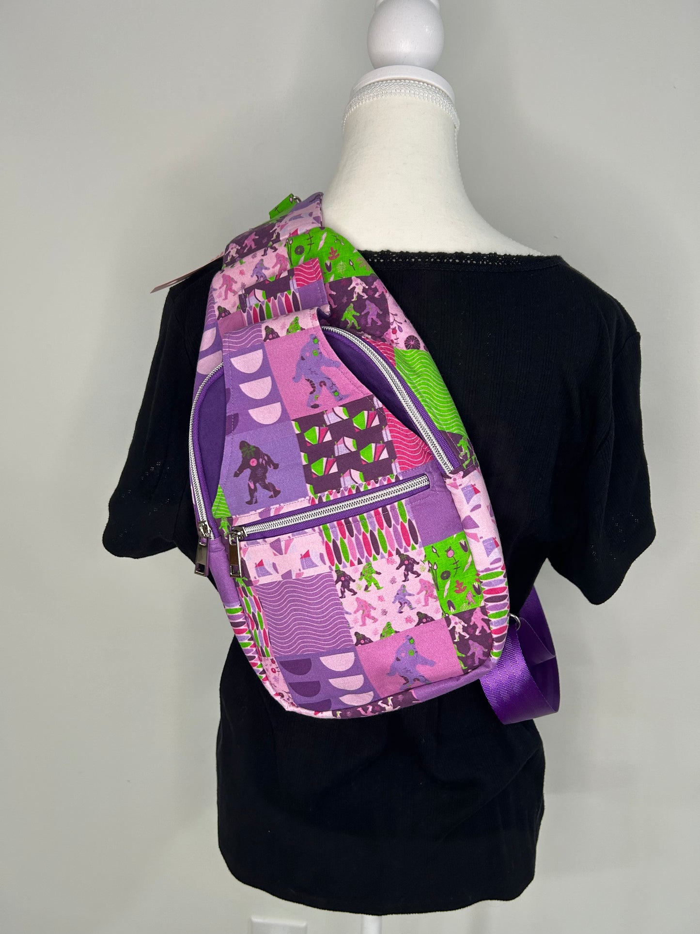 Purple Sasquatch Retro Sling Bag
