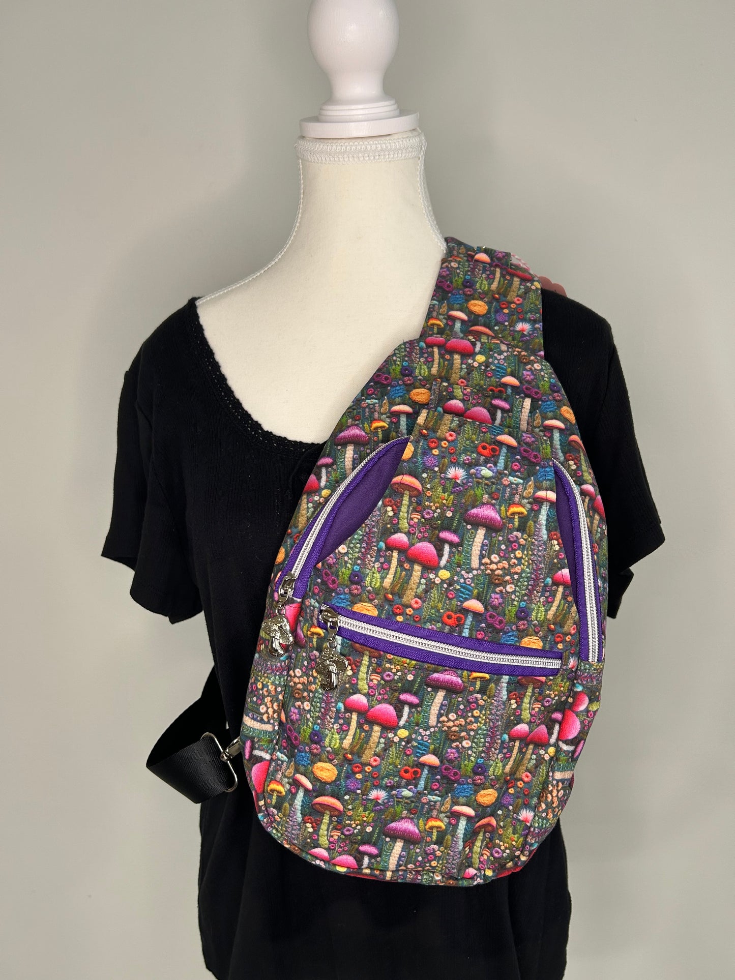 Mushroom Fields Retro Sling Bag