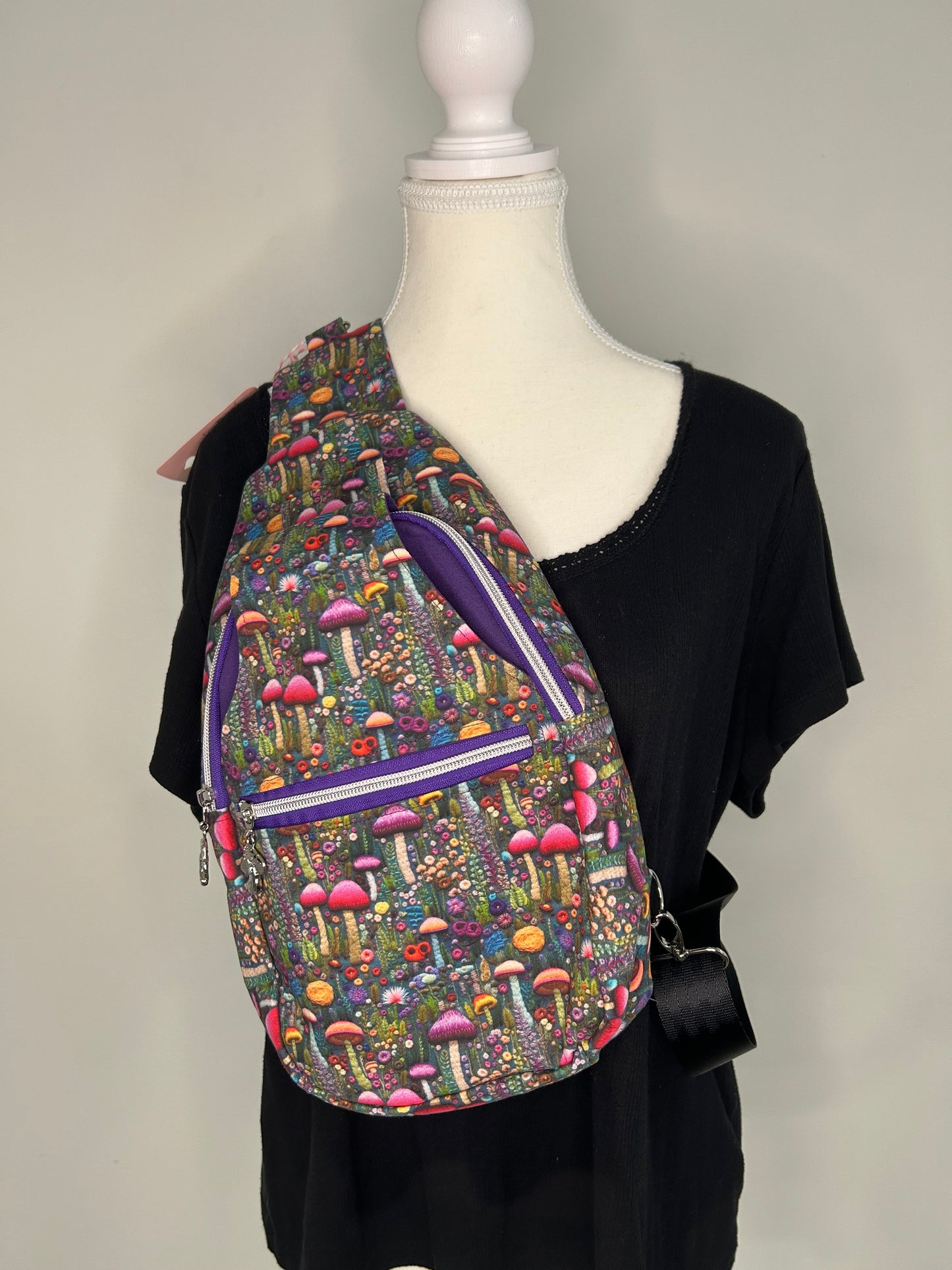 Mushroom Fields Retro Sling Bag