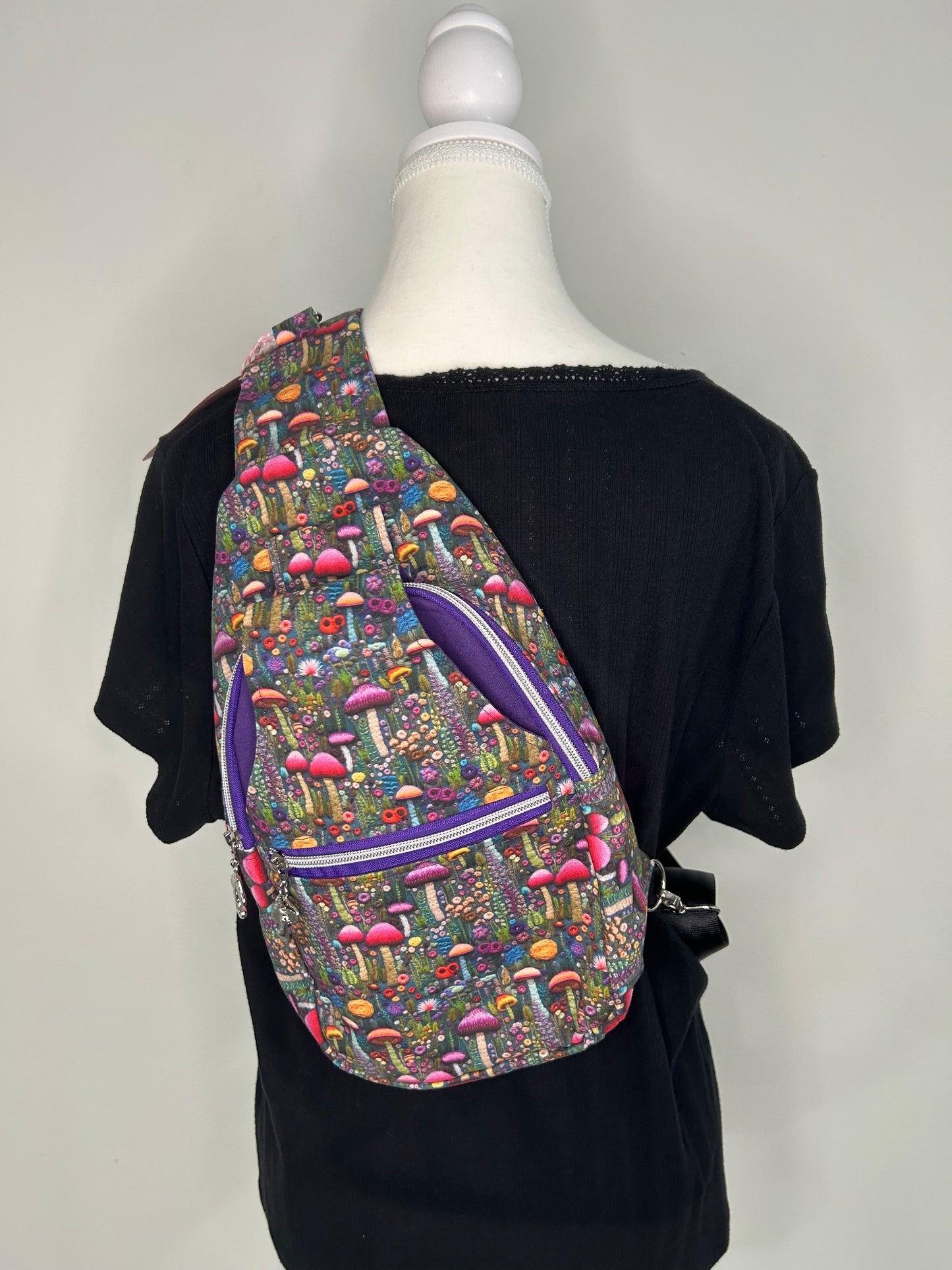 Mushroom Fields Retro Sling Bag
