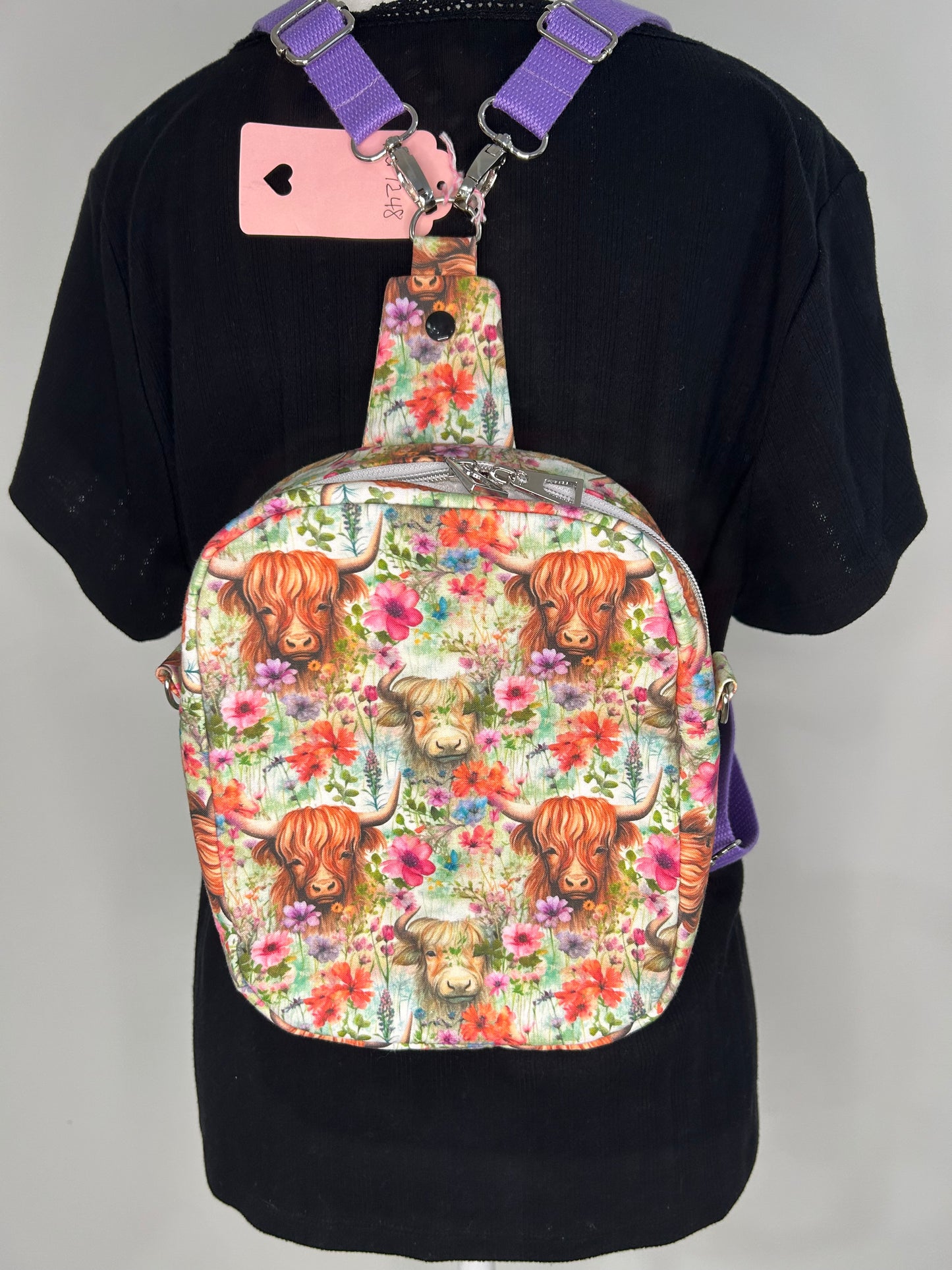 4 in 1 Highland Cow Convertible Pebble Bag