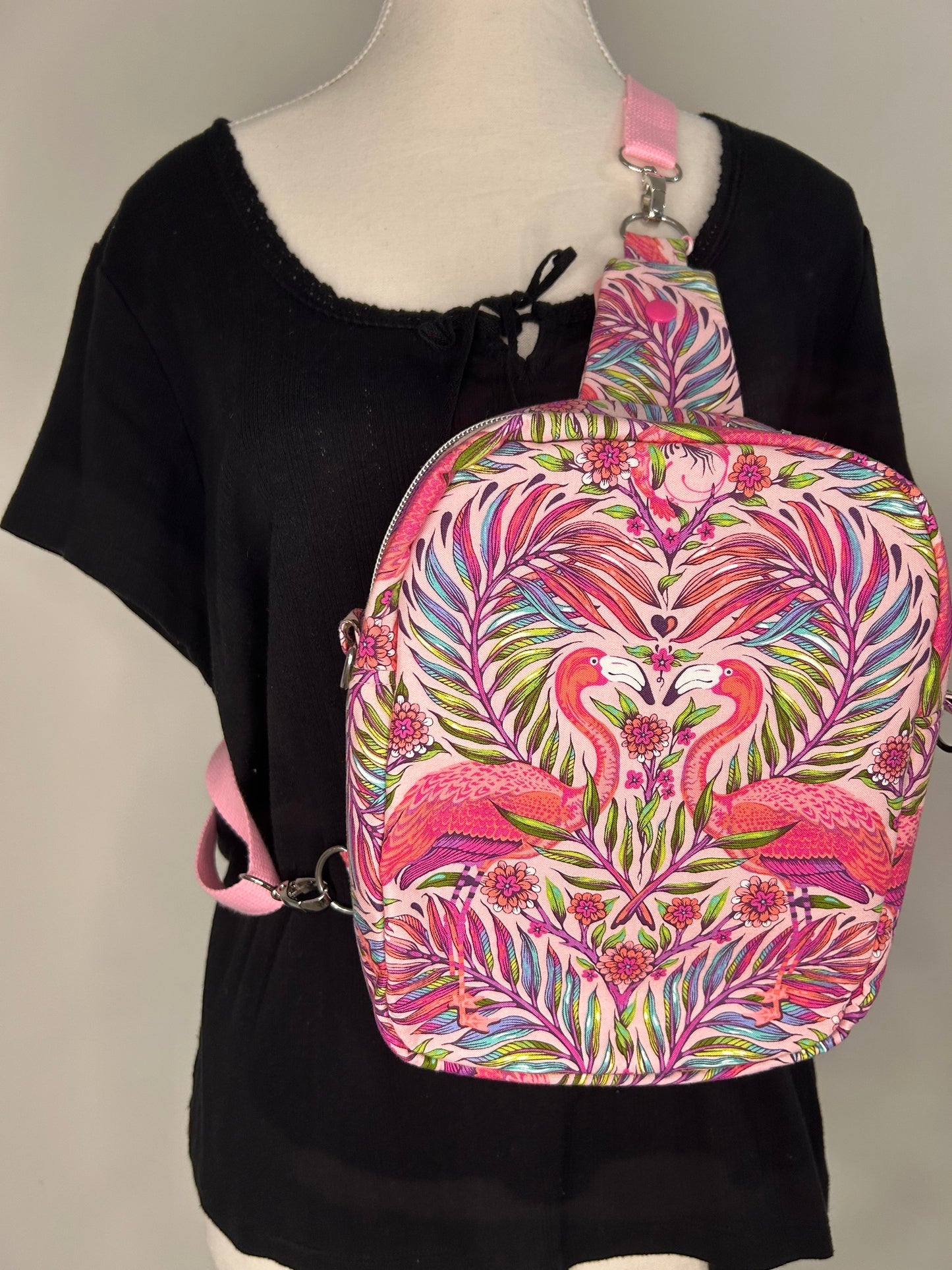 Flamingo Mingle Convertible Pebble Bag