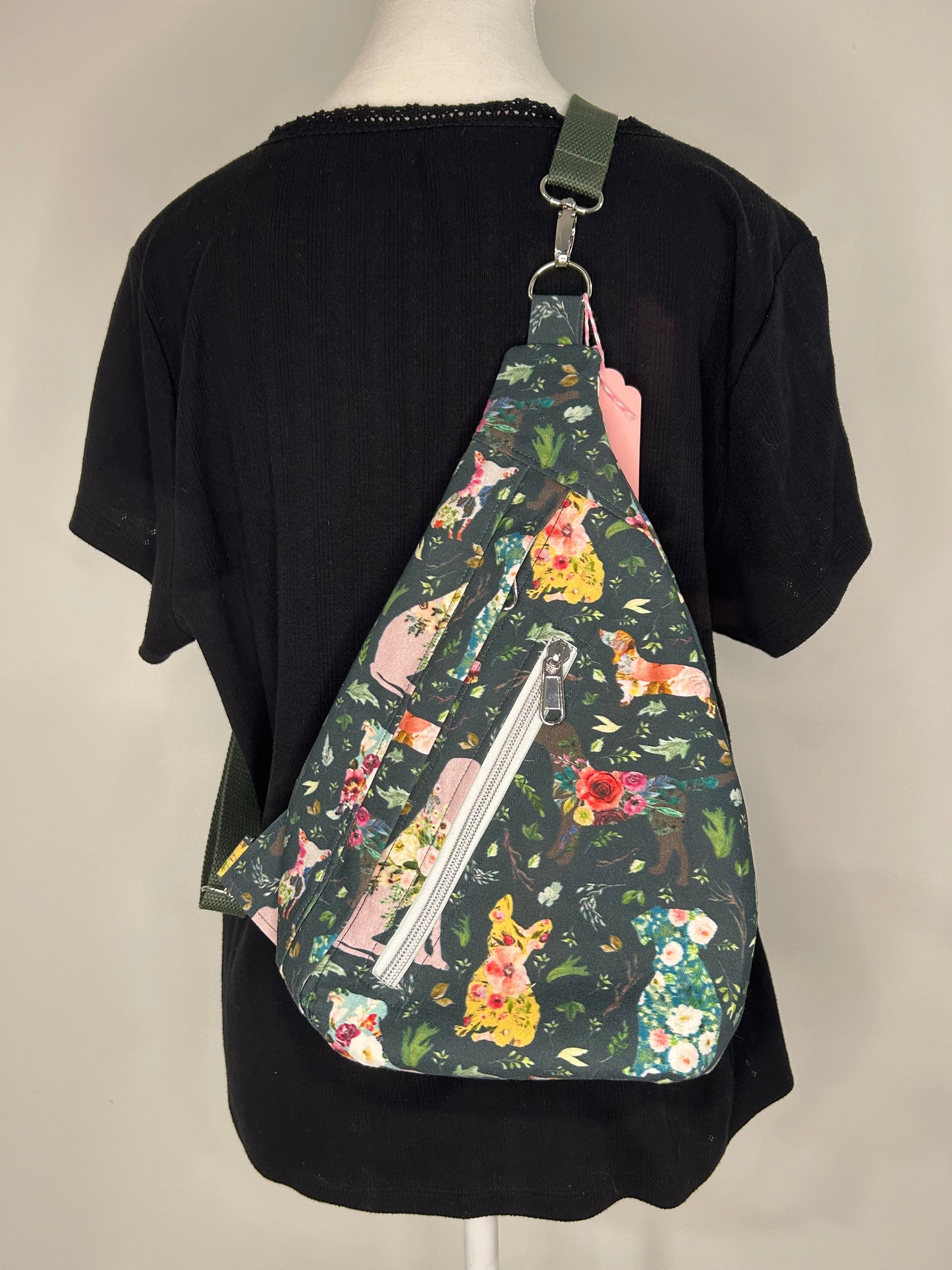 Floral Pups Finn Sling Bag