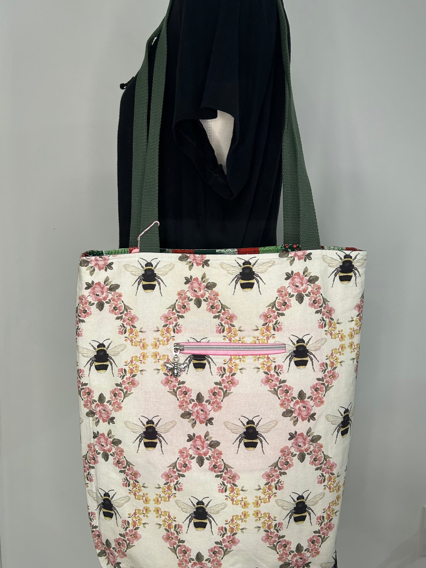 Fully Reversible Christmas and Bee Tote