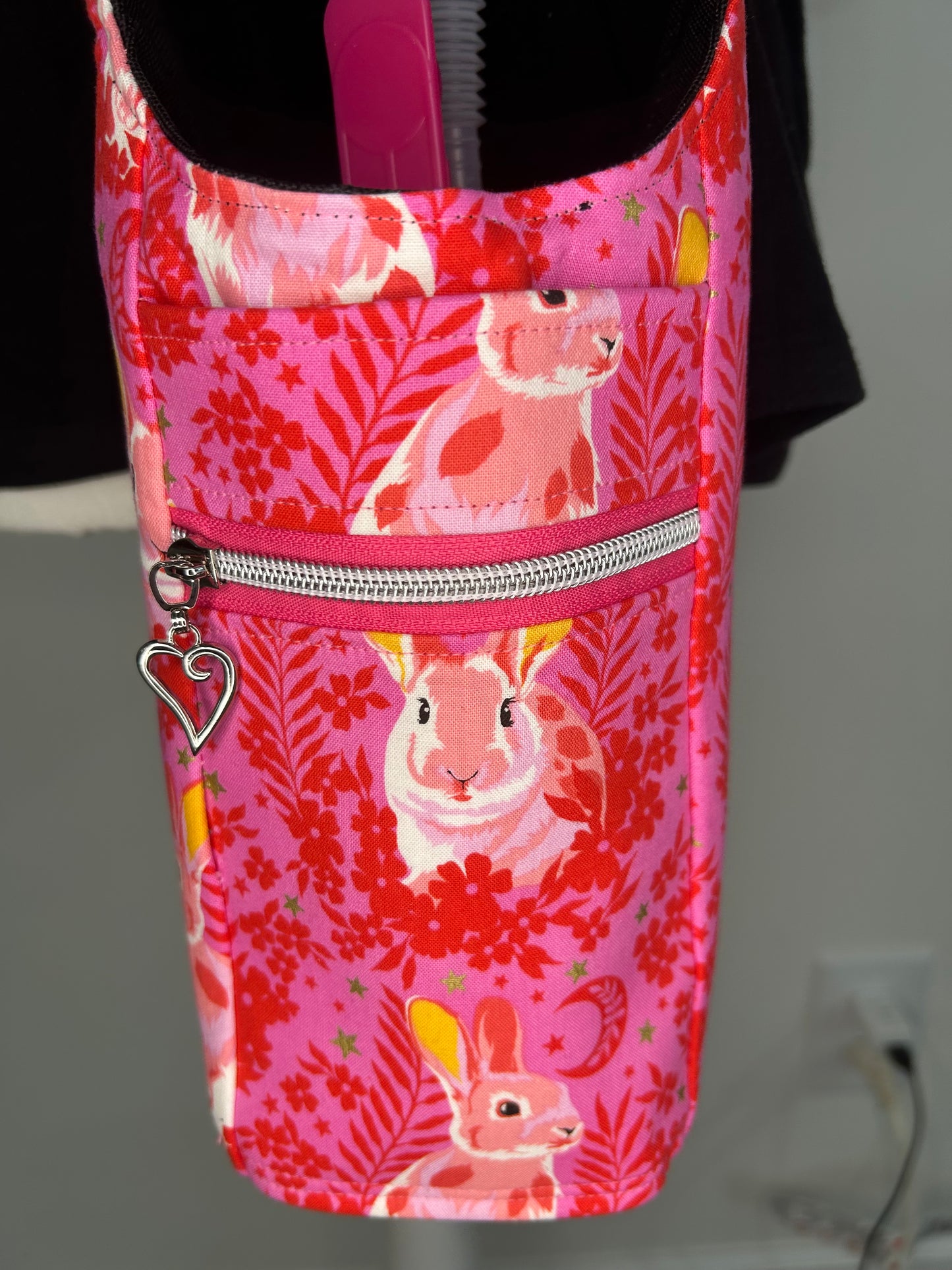 Handmade Hip Hop Hooray Rabbit Tula Pink Water Bottle Bag